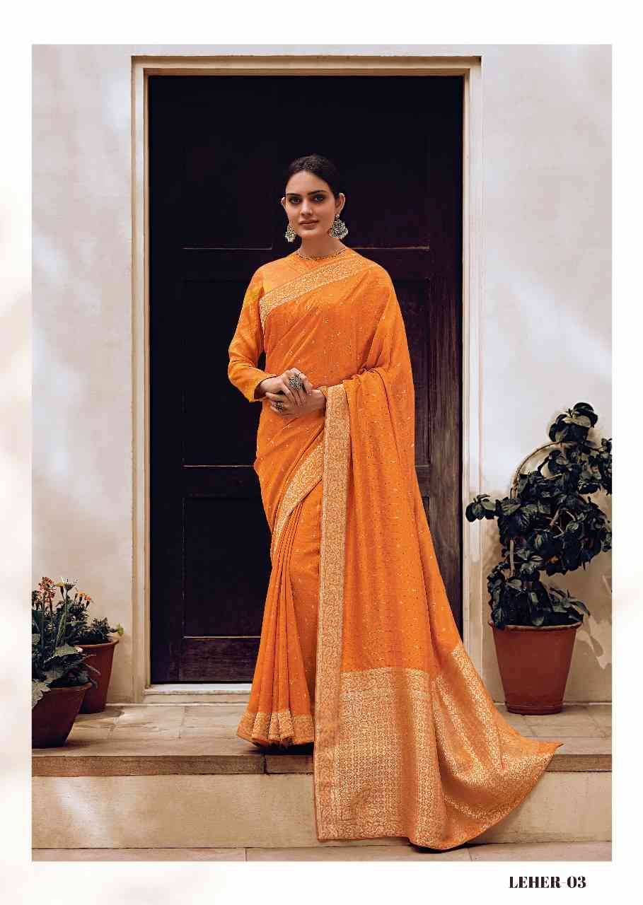 Leher By Varsha 01 To 03 Series Indian Traditional Wear Collection Beautiful Stylish Fancy Colorful Party Wear & Occasional Wear Viscose Woven Sarees At Wholesale Price
