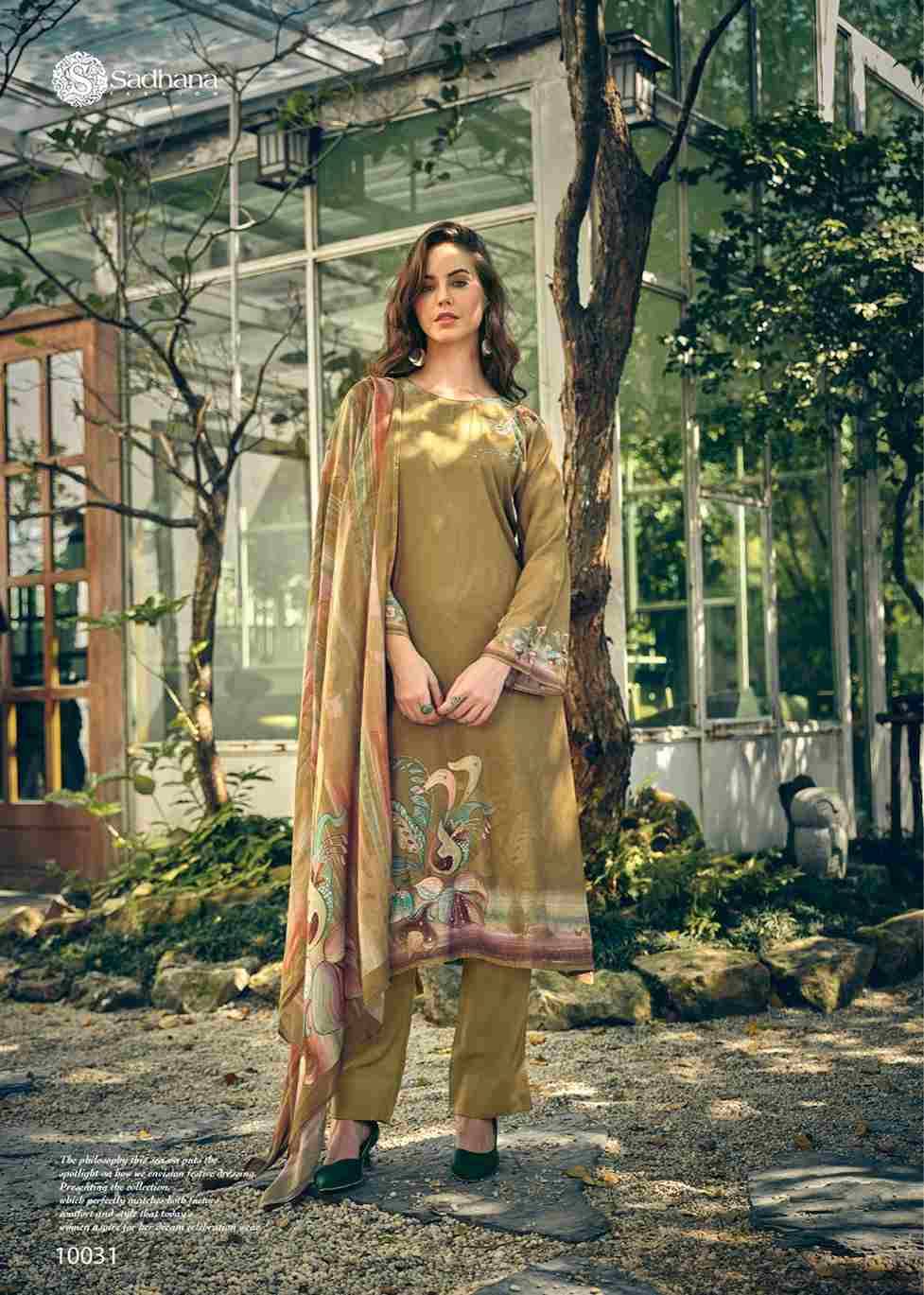 Minerva By Sadhana Fashion 10025 To 10032 Series Beautiful Festive Suits Colorful Stylish Fancy Casual Wear & Ethnic Wear Pure Muslin Silk Embroidered Dresses At Wholesale Price