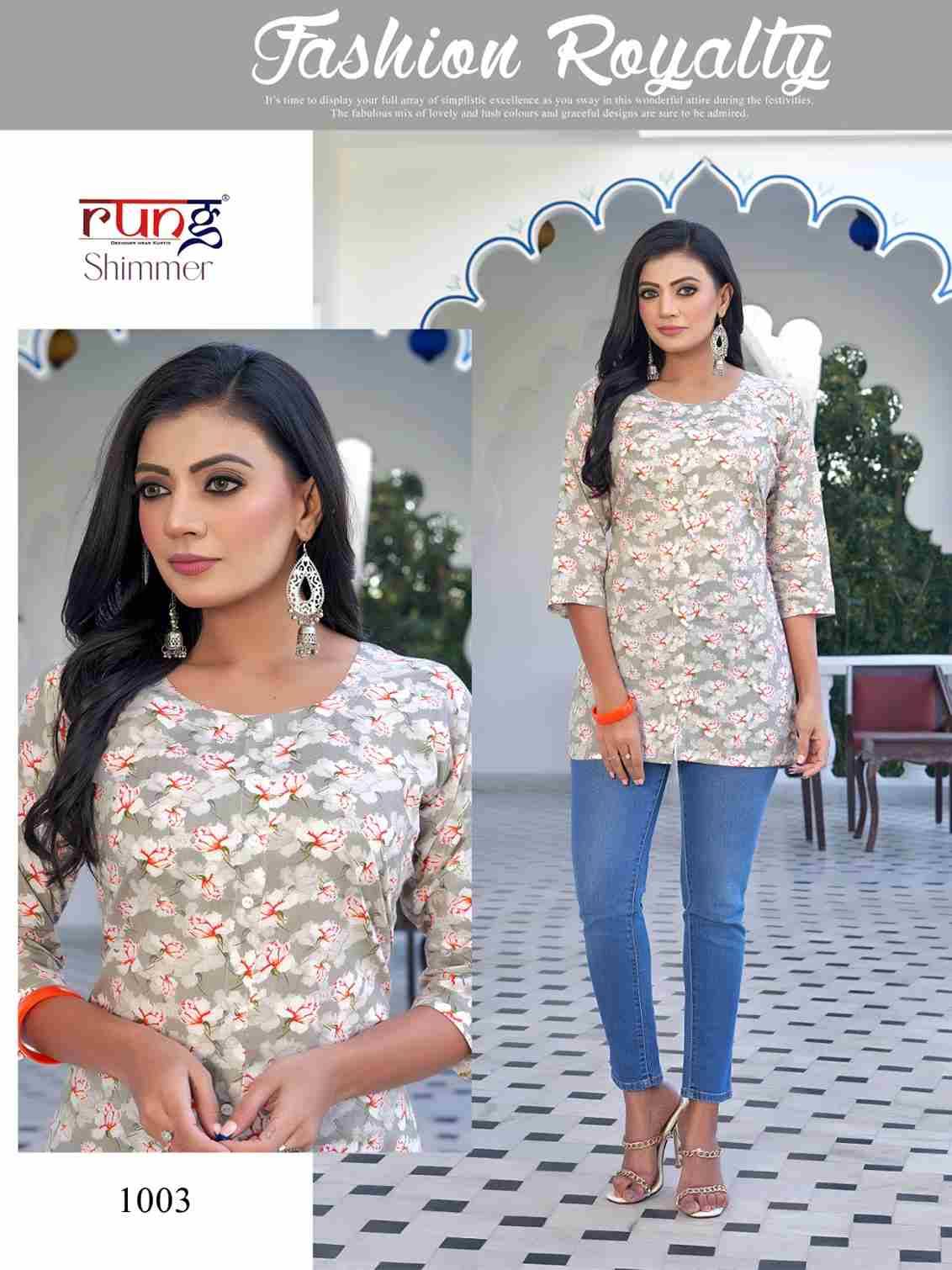 Shimmer By Rung 1001 To 1008 Series Designer Stylish Fancy Colorful Beautiful Party Wear & Ethnic Wear Collection Cotton Print Tops At Wholesale Price