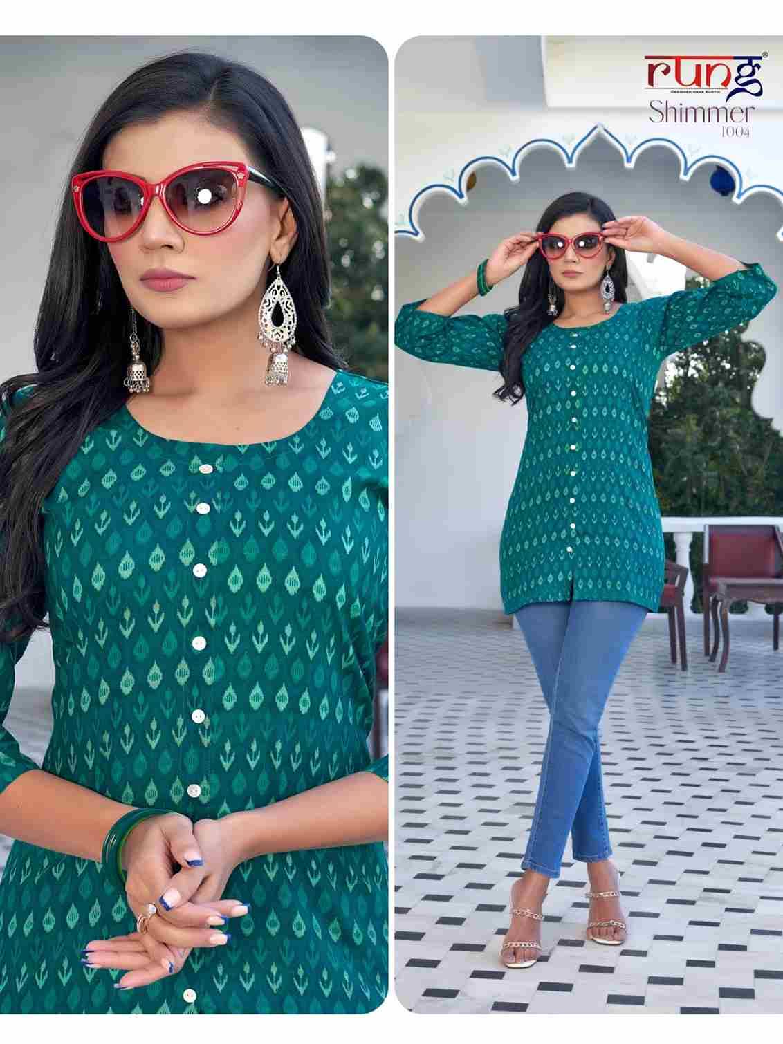 Shimmer By Rung 1001 To 1008 Series Designer Stylish Fancy Colorful Beautiful Party Wear & Ethnic Wear Collection Cotton Print Tops At Wholesale Price