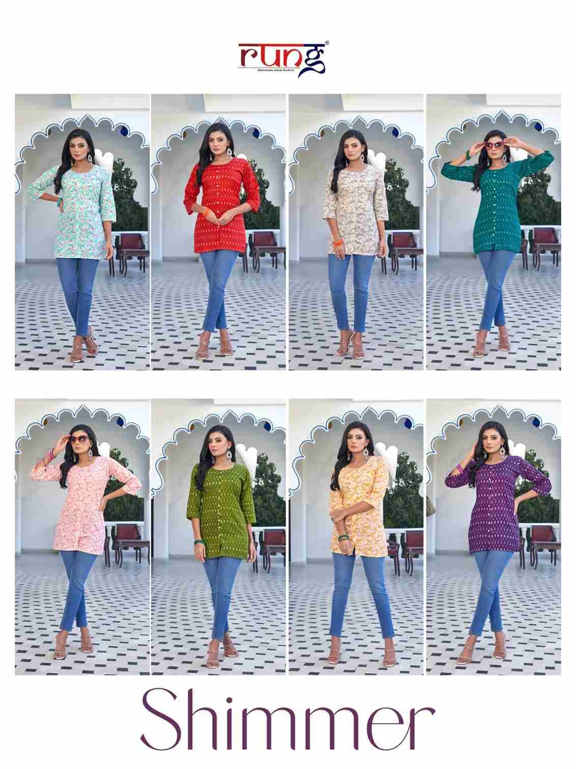 Shimmer By Rung 1001 To 1008 Series Designer Stylish Fancy Colorful Beautiful Party Wear & Ethnic Wear Collection Cotton Print Tops At Wholesale Price
