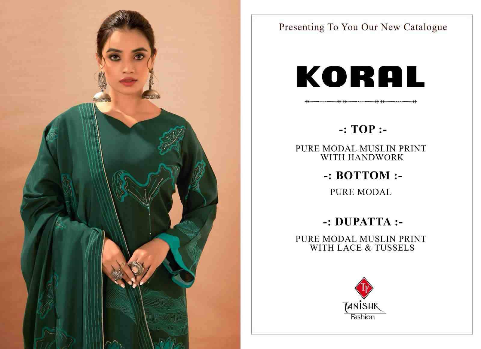 Koral By Tanishk Fashion 67001 To 67006 Series Beautiful Festive Suits Colorful Stylish Fancy Casual Wear & Ethnic Wear Pure Modal Muslin Print Dresses At Wholesale Price