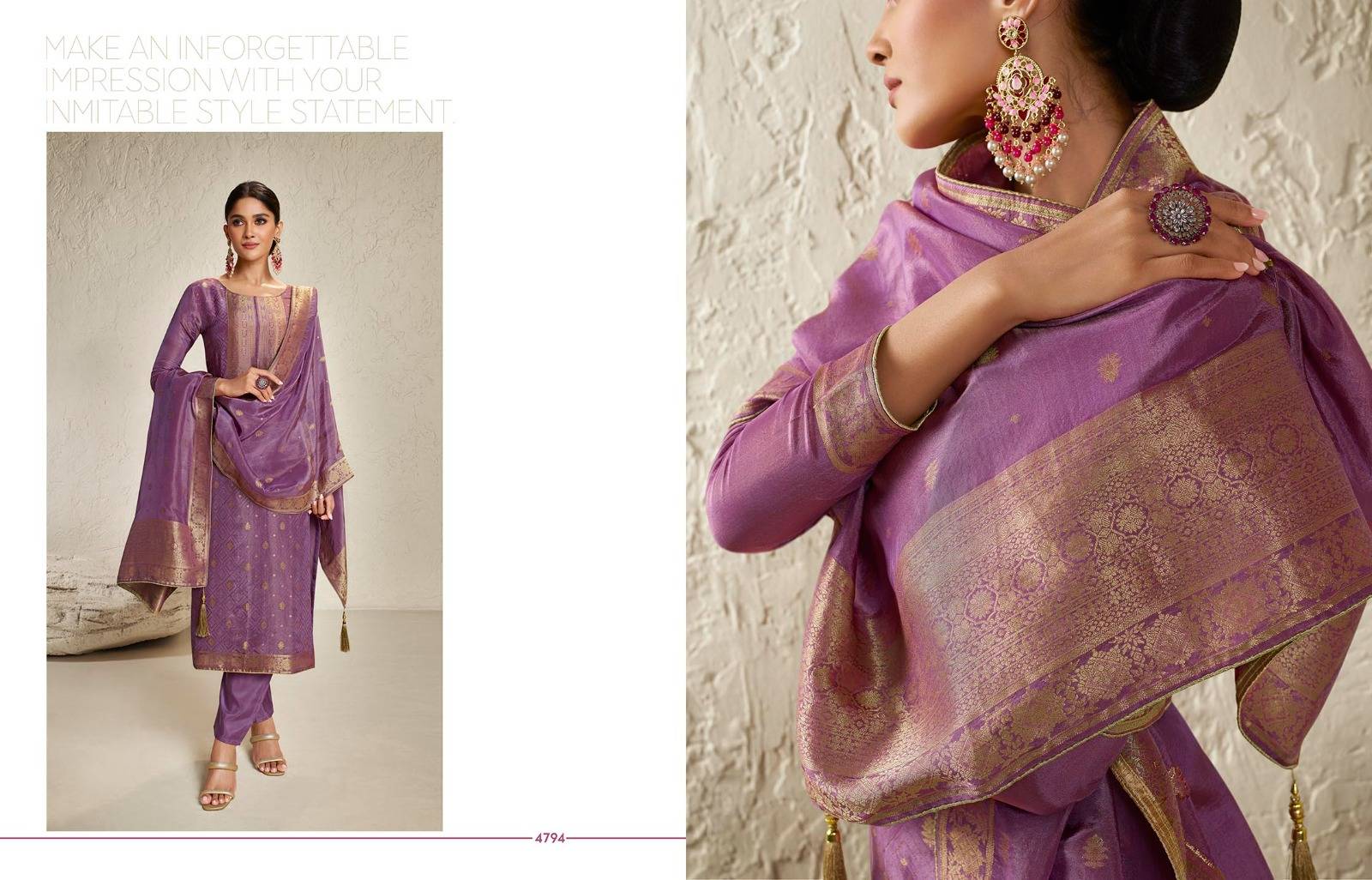 Crystal By Charmy 1001 To 1004 Series Festive Suits Beautiful Fancy Colorful Stylish Party Wear & Occasional Wear Jacquard Dresses At Wholesale Price