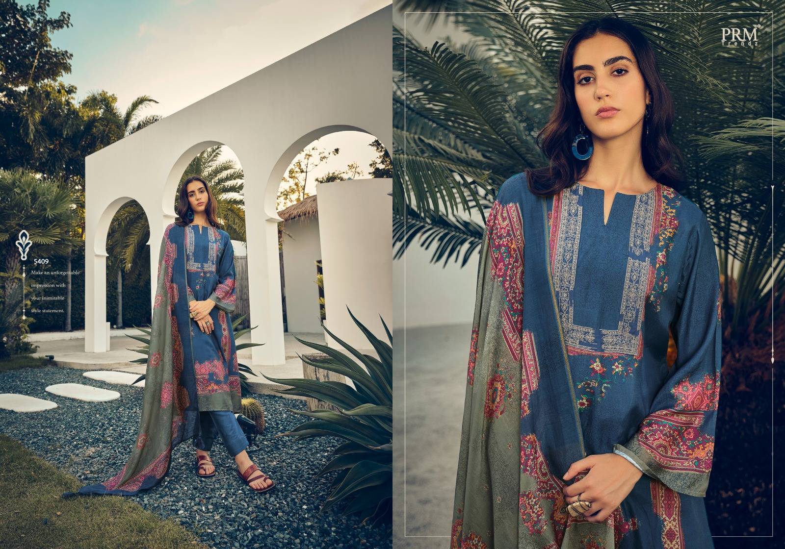Roselyn By Prm Trendz 5409 To 5416 Series Beautiful Pakistani Suits Colorful Stylish Fancy Casual Wear & Ethnic Wear Pure Muslin Silk Dresses At Wholesale Price