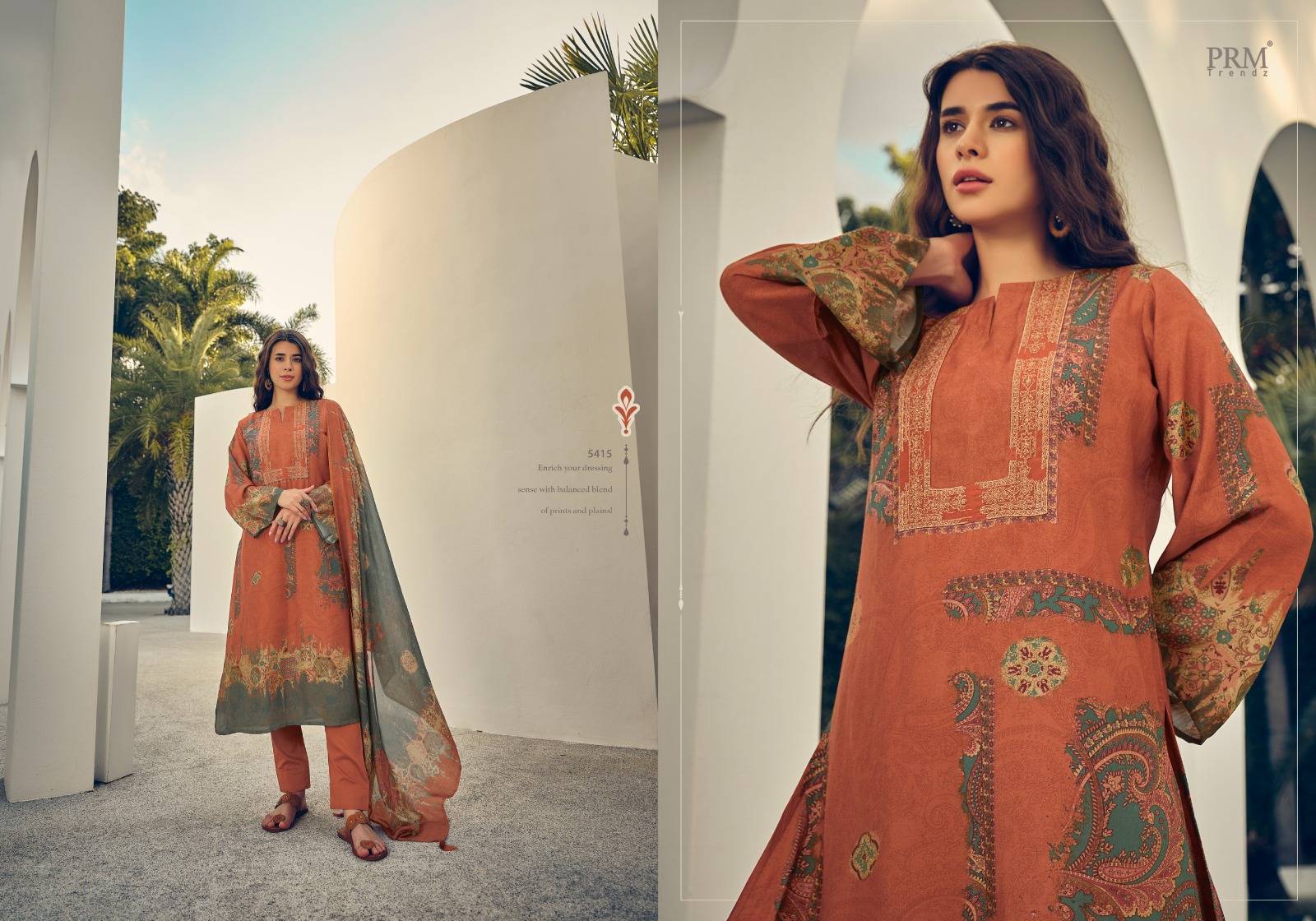 Roselyn By Prm Trendz 5409 To 5416 Series Beautiful Pakistani Suits Colorful Stylish Fancy Casual Wear & Ethnic Wear Pure Muslin Silk Dresses At Wholesale Price