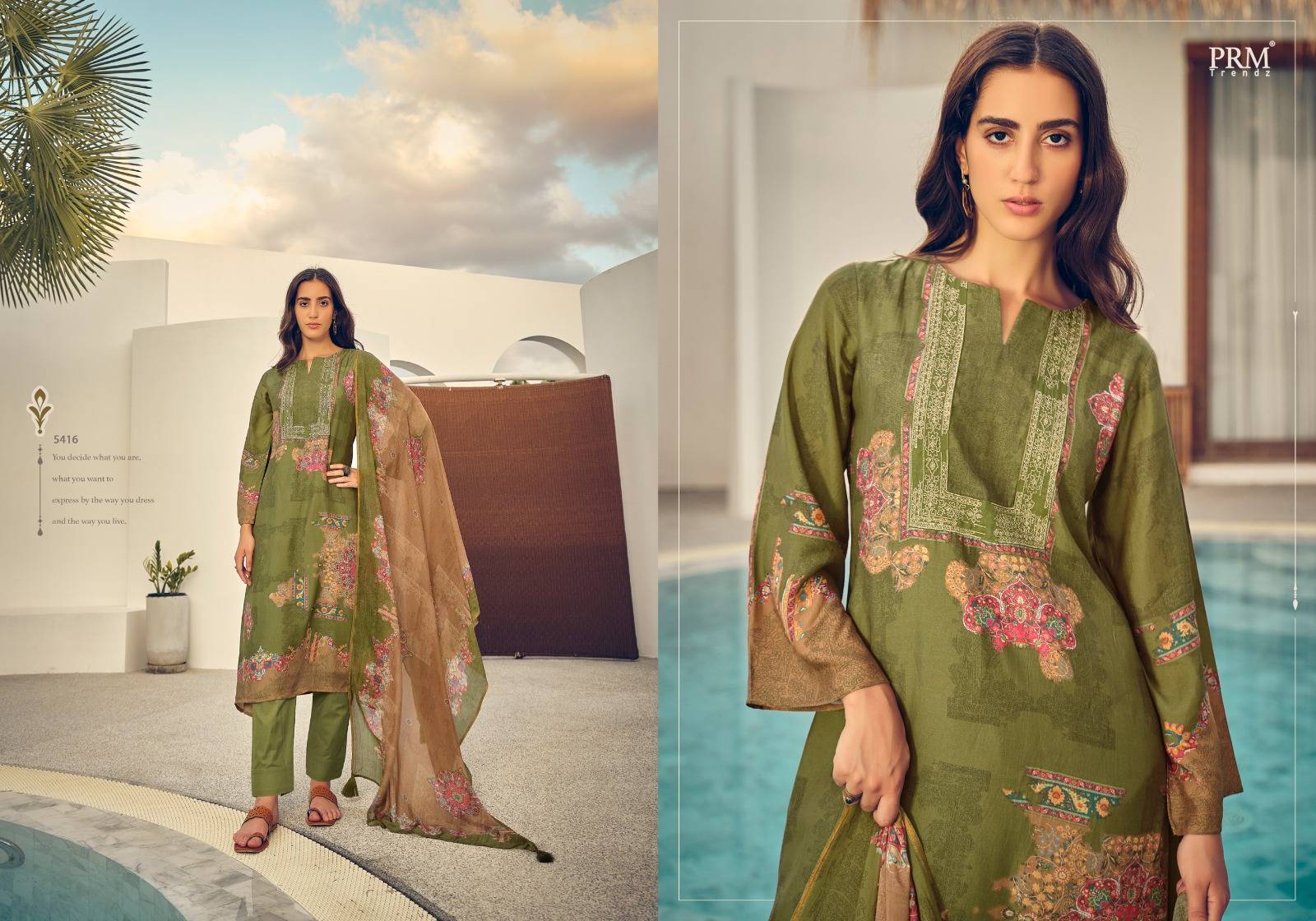 Roselyn By Prm Trendz 5409 To 5416 Series Beautiful Pakistani Suits Colorful Stylish Fancy Casual Wear & Ethnic Wear Pure Muslin Silk Dresses At Wholesale Price