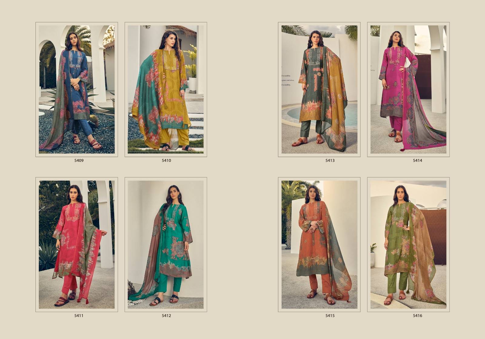 Roselyn By Prm Trendz 5409 To 5416 Series Beautiful Pakistani Suits Colorful Stylish Fancy Casual Wear & Ethnic Wear Pure Muslin Silk Dresses At Wholesale Price