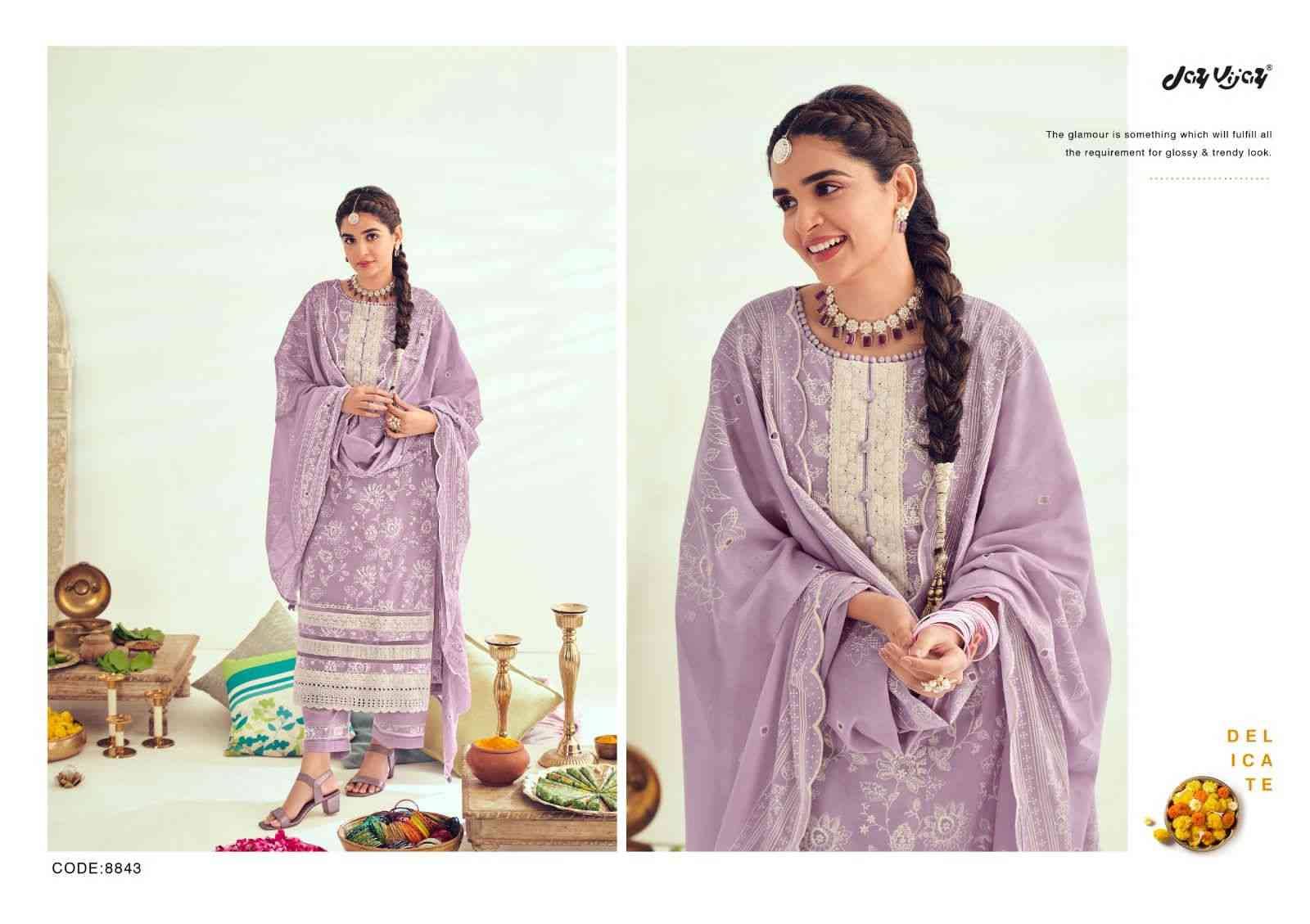Lamha By Jay Vijay Prints 8841 To 8846 Series Beautiful Festive Suits Colorful Stylish Fancy Casual Wear & Ethnic Wear Pure Cotton Embroidered Dresses At Wholesale Price