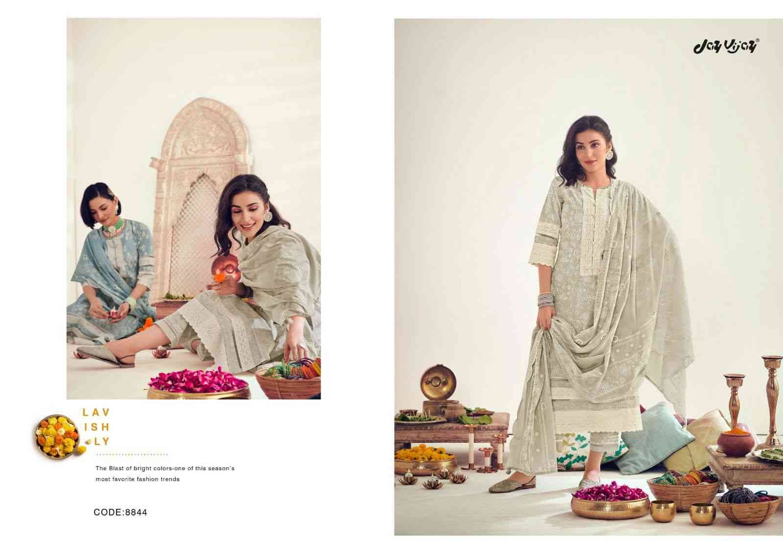 Lamha By Jay Vijay Prints 8841 To 8846 Series Beautiful Festive Suits Colorful Stylish Fancy Casual Wear & Ethnic Wear Pure Cotton Embroidered Dresses At Wholesale Price