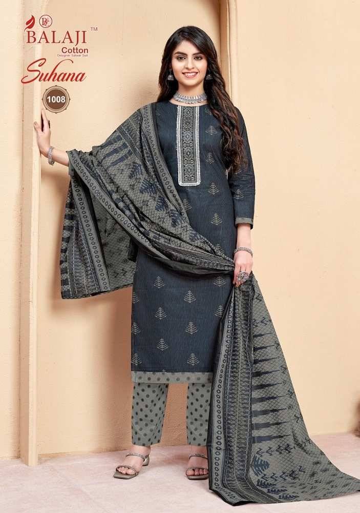 Suhana Vol-1 By Balaji Cotton 1001 To 1008 Series Beautiful Festive Suits Colorful Stylish Fancy Casual Wear & Ethnic Wear Pure Cotton Print Dresses At Wholesale Price