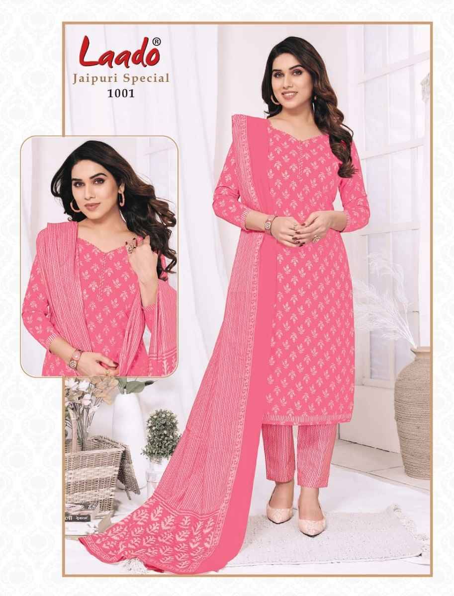 Jaipuri Special Vol-1 By Laado 1001 To 1010 Series Beautiful Festive Suits Colorful Stylish Fancy Casual Wear & Ethnic Wear Pure Cotton Print Dresses At Wholesale Price