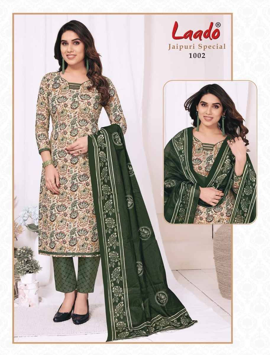 Jaipuri Special Vol-1 By Laado 1001 To 1010 Series Beautiful Festive Suits Colorful Stylish Fancy Casual Wear & Ethnic Wear Pure Cotton Print Dresses At Wholesale Price