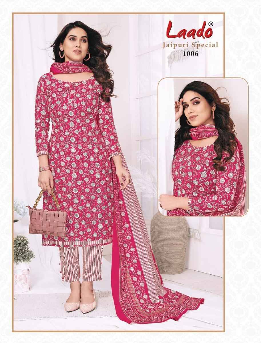 Jaipuri Special Vol-1 By Laado 1001 To 1010 Series Beautiful Festive Suits Colorful Stylish Fancy Casual Wear & Ethnic Wear Pure Cotton Print Dresses At Wholesale Price