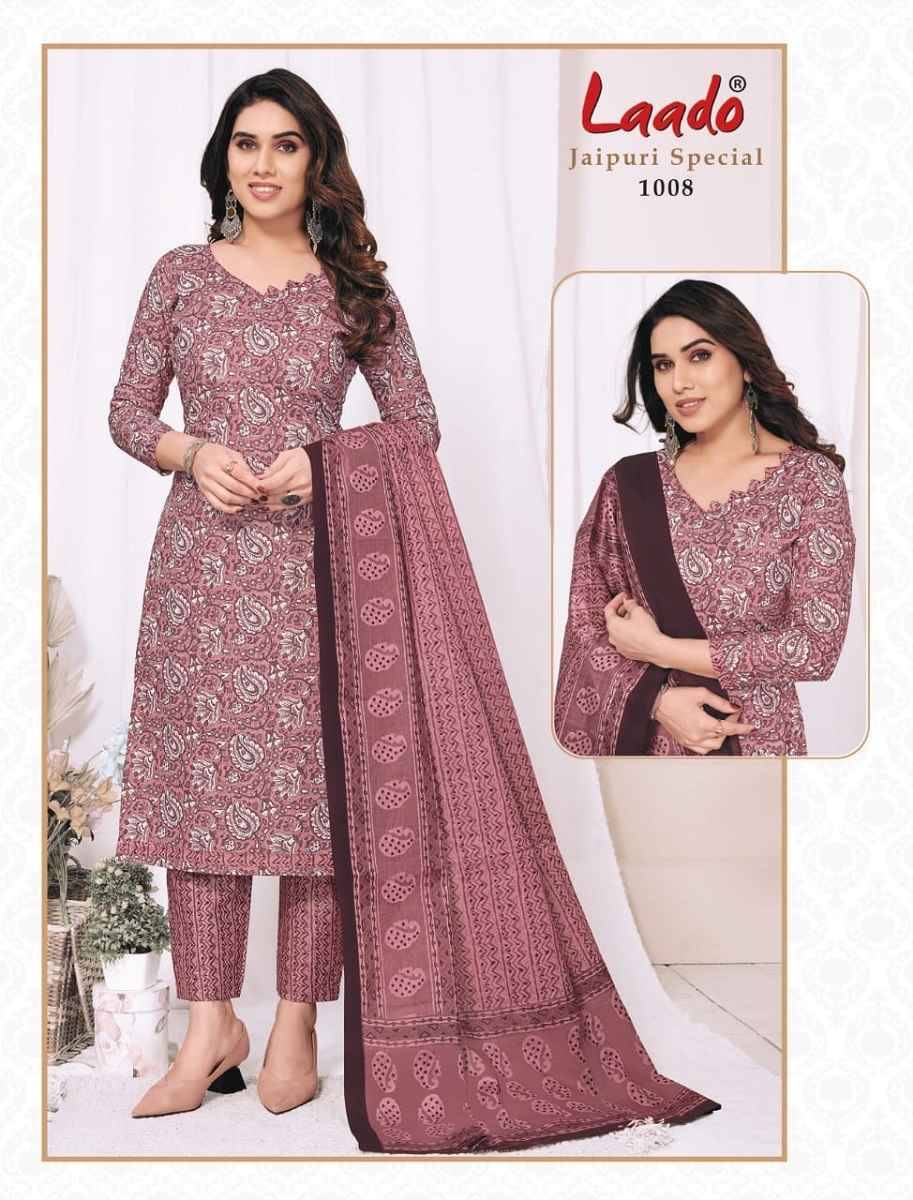 Jaipuri Special Vol-1 By Laado 1001 To 1010 Series Beautiful Festive Suits Colorful Stylish Fancy Casual Wear & Ethnic Wear Pure Cotton Print Dresses At Wholesale Price