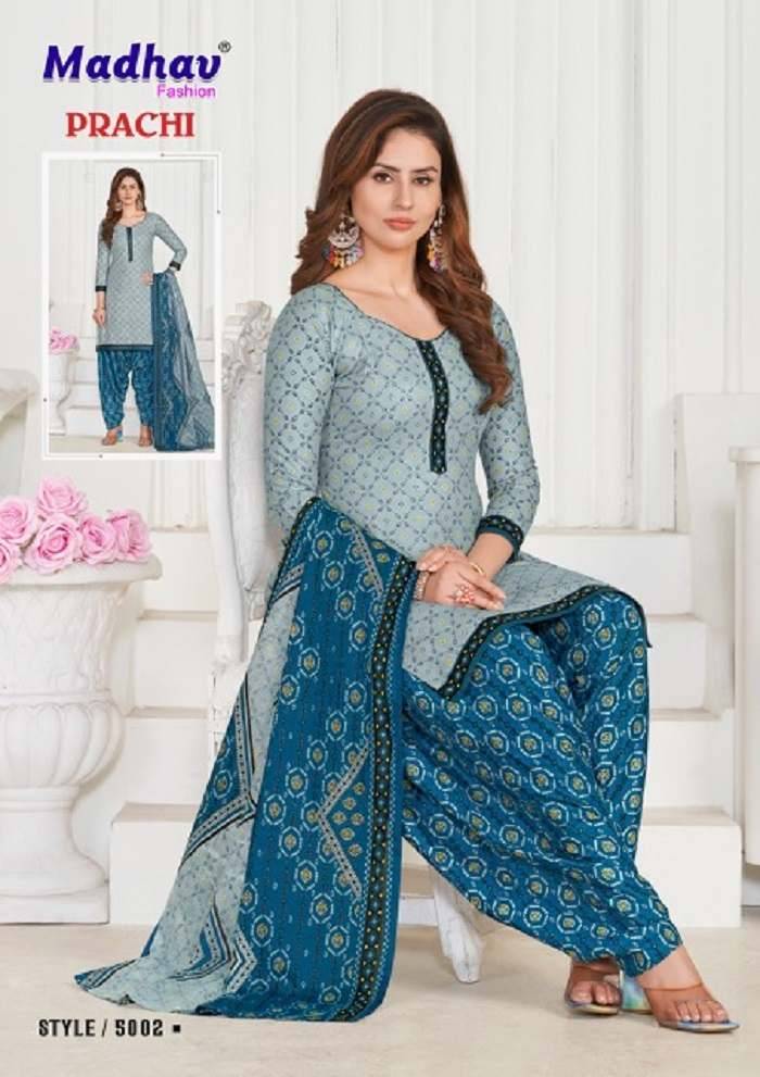 Prachi Vol-5 By Madhav Fashion 5001 To 5010 Series Beautiful Festive Suits Colorful Stylish Fancy Casual Wear & Ethnic Wear Pure Cotton Print Dresses At Wholesale Price