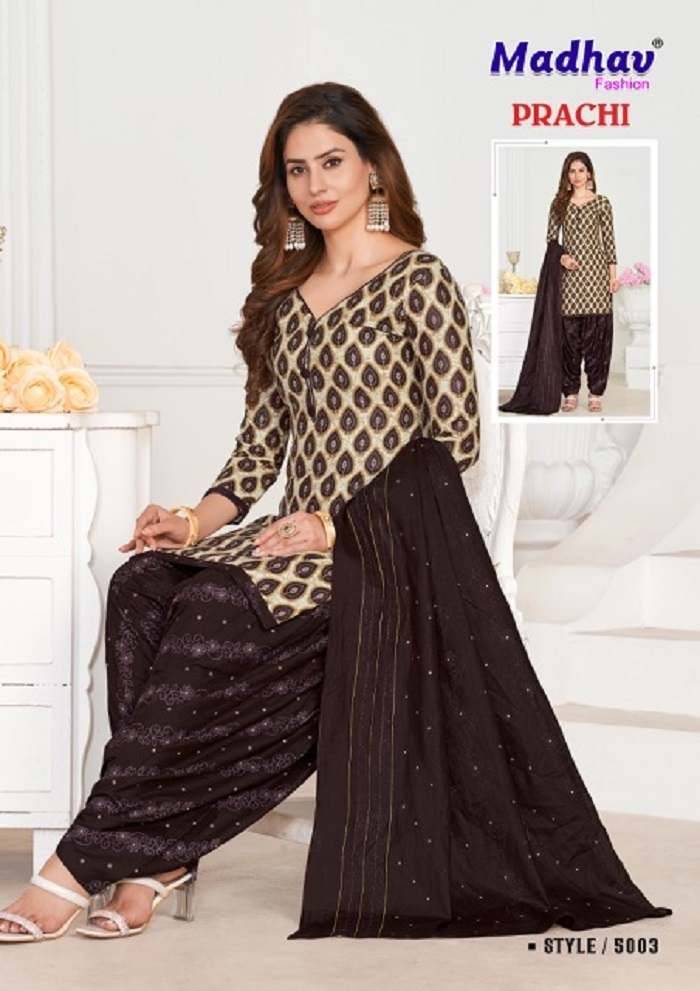 Prachi Vol-5 By Madhav Fashion 5001 To 5010 Series Beautiful Festive Suits Colorful Stylish Fancy Casual Wear & Ethnic Wear Pure Cotton Print Dresses At Wholesale Price