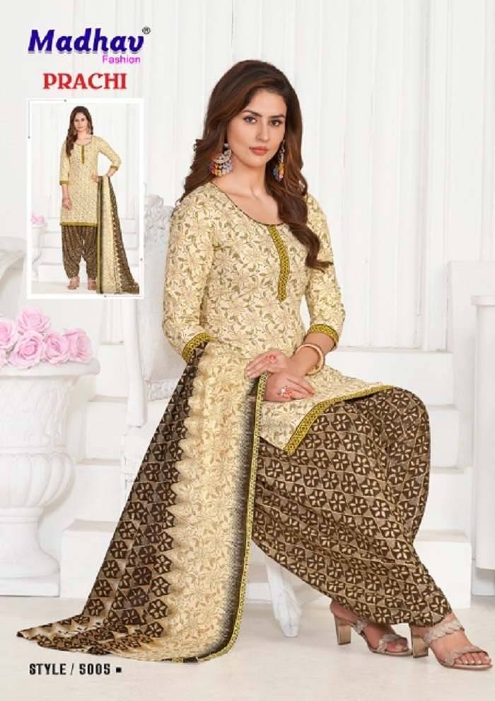 Prachi Vol-5 By Madhav Fashion 5001 To 5010 Series Beautiful Festive Suits Colorful Stylish Fancy Casual Wear & Ethnic Wear Pure Cotton Print Dresses At Wholesale Price
