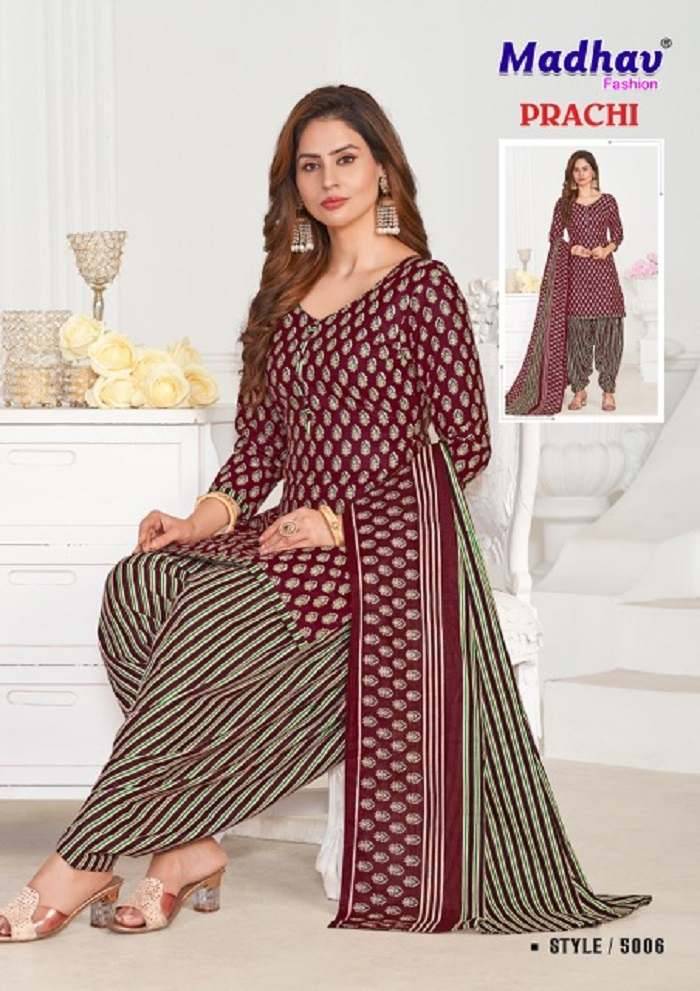 Prachi Vol-5 By Madhav Fashion 5001 To 5010 Series Beautiful Festive Suits Colorful Stylish Fancy Casual Wear & Ethnic Wear Pure Cotton Print Dresses At Wholesale Price