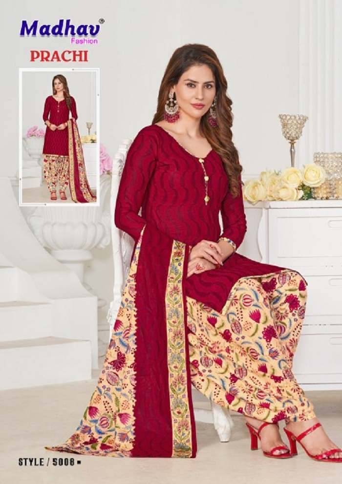 Prachi Vol-5 By Madhav Fashion 5001 To 5010 Series Beautiful Festive Suits Colorful Stylish Fancy Casual Wear & Ethnic Wear Pure Cotton Print Dresses At Wholesale Price