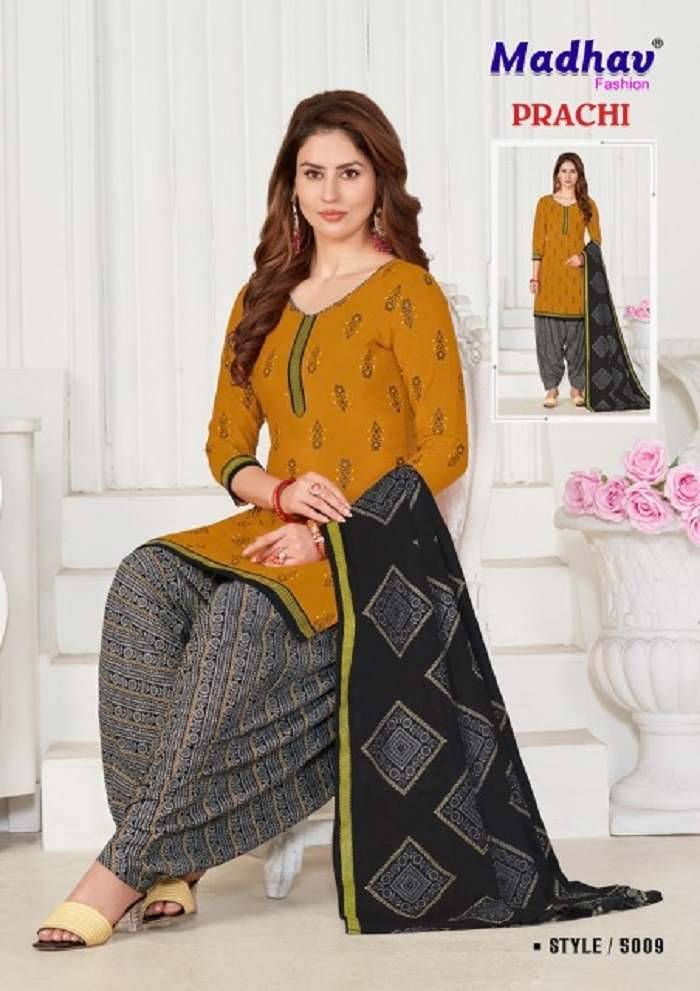 Prachi Vol-5 By Madhav Fashion 5001 To 5010 Series Beautiful Festive Suits Colorful Stylish Fancy Casual Wear & Ethnic Wear Pure Cotton Print Dresses At Wholesale Price