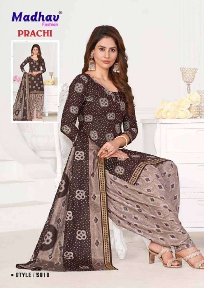 Prachi Vol-5 By Madhav Fashion 5001 To 5010 Series Beautiful Festive Suits Colorful Stylish Fancy Casual Wear & Ethnic Wear Pure Cotton Print Dresses At Wholesale Price