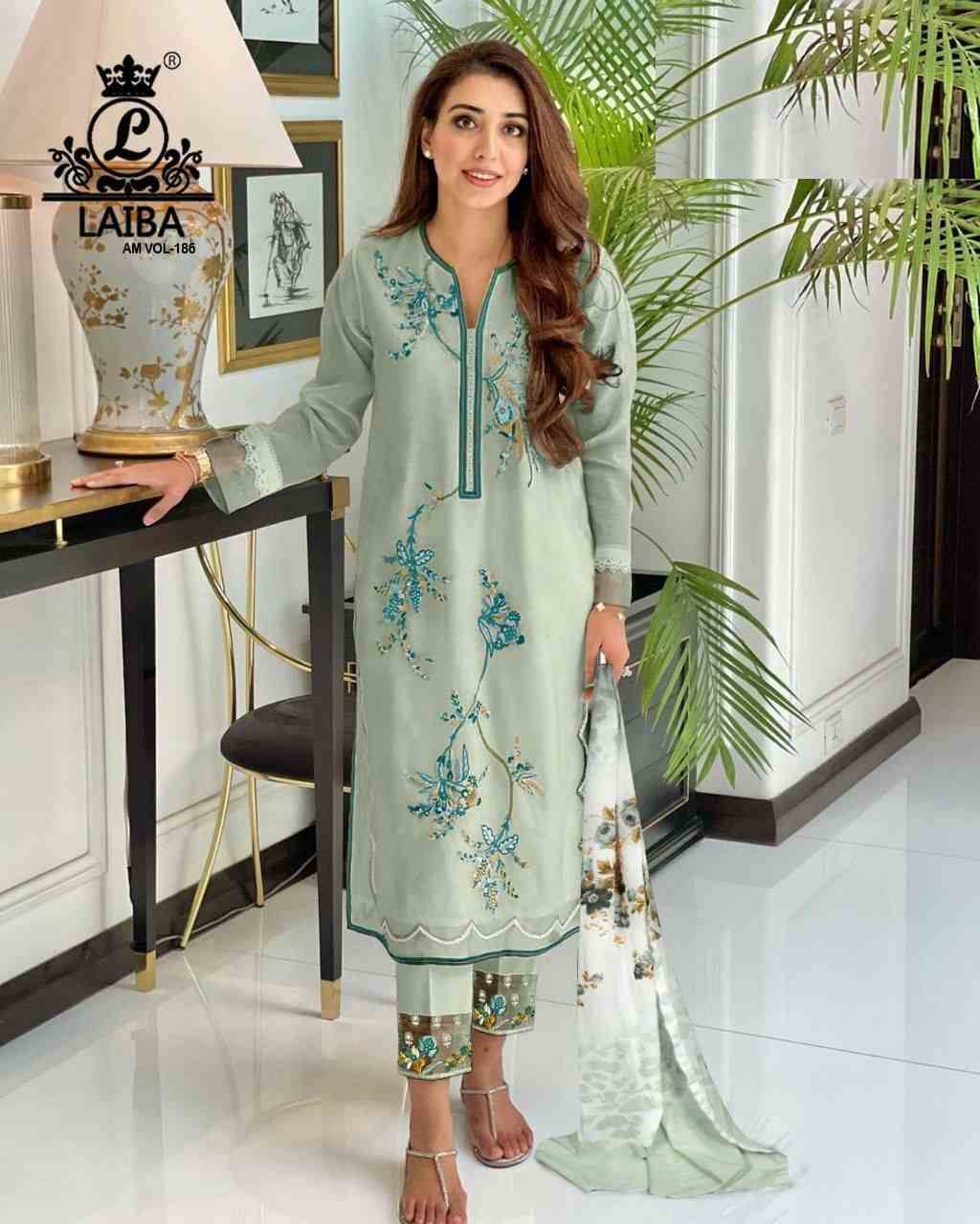 AM Vol-286 By Laiba 286-A To 286-C Series Designer Festive Pakistani Suits Collection Beautiful Stylish Fancy Colorful Party Wear & Occasional Wear Pure Georgette Embroidered Dresses At Wholesale Price