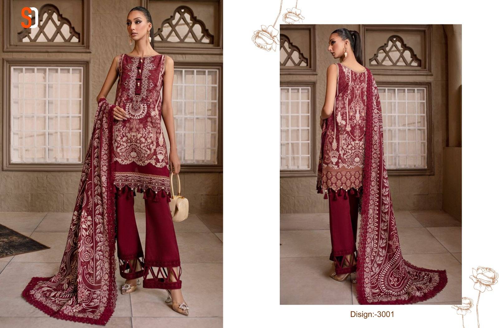 Chevron Vol-3 By Shraddha Designer 3001 To 3006 Series Beautiful Pakistani Suits Stylish Fancy Colorful Party Wear & Occasional Wear Lawn Cotton Print Embroidered Dresses At Wholesale Price