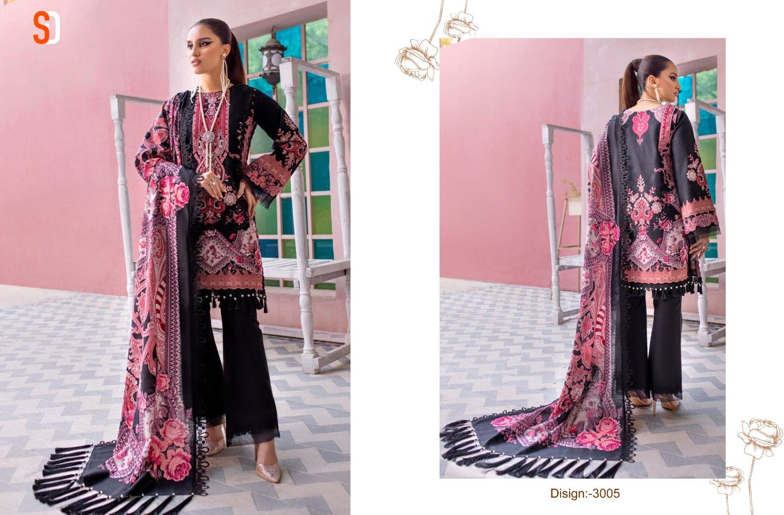 Chevron Vol-3 By Shraddha Designer 3001 To 3006 Series Beautiful Pakistani Suits Stylish Fancy Colorful Party Wear & Occasional Wear Lawn Cotton Print Embroidered Dresses At Wholesale Price