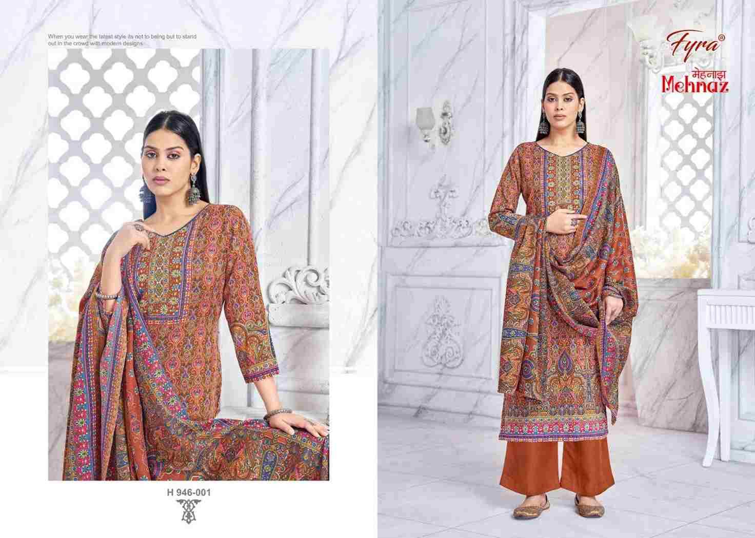 Mehnaz By Fyra 946-001 To 946-008 Series Beautiful Festive Suits Colorful Stylish Fancy Casual Wear & Ethnic Wear Pure Pashmina With Embroidered Dresses At Wholesale Price
