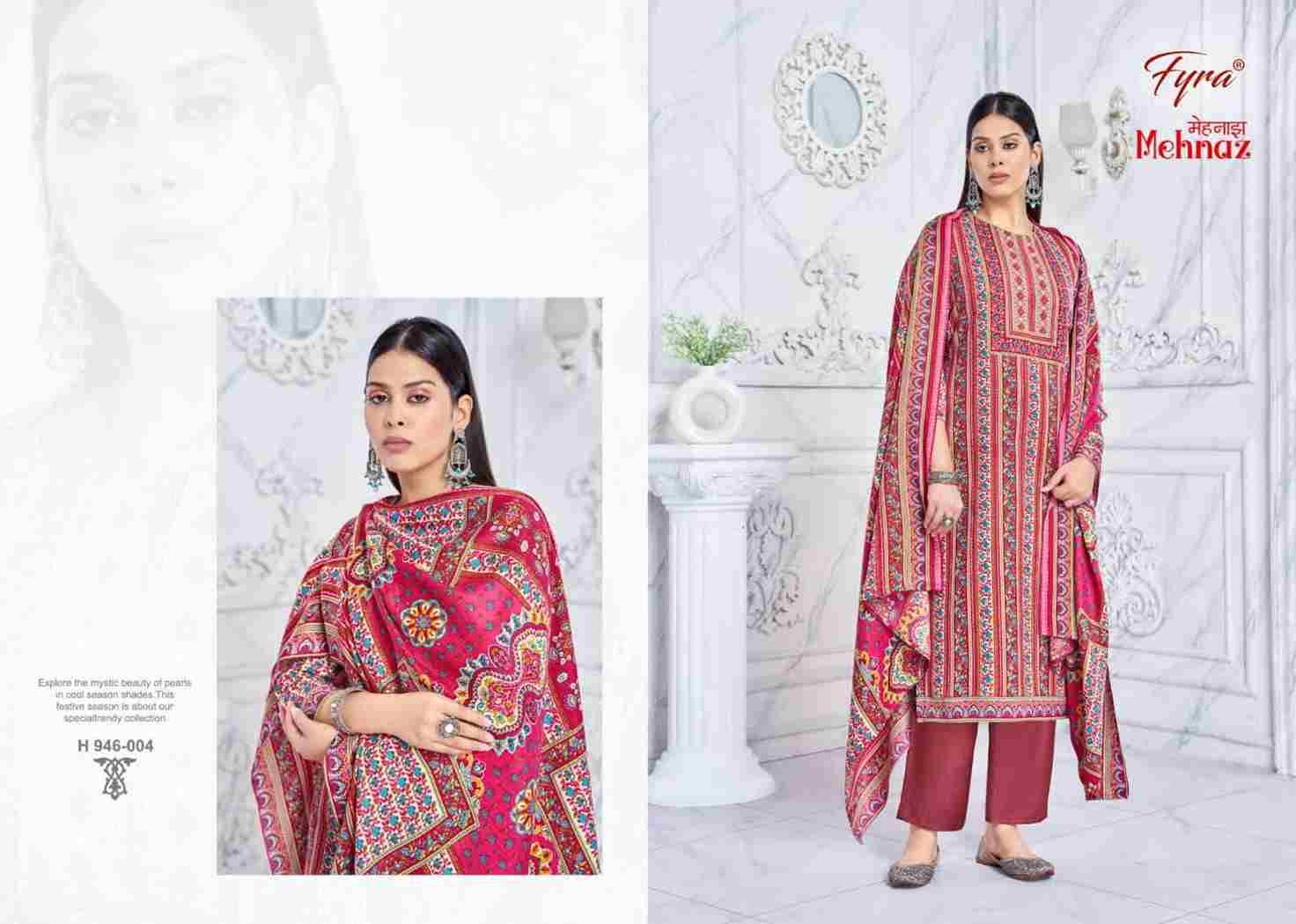 Mehnaz By Fyra 946-001 To 946-008 Series Beautiful Festive Suits Colorful Stylish Fancy Casual Wear & Ethnic Wear Pure Pashmina With Embroidered Dresses At Wholesale Price