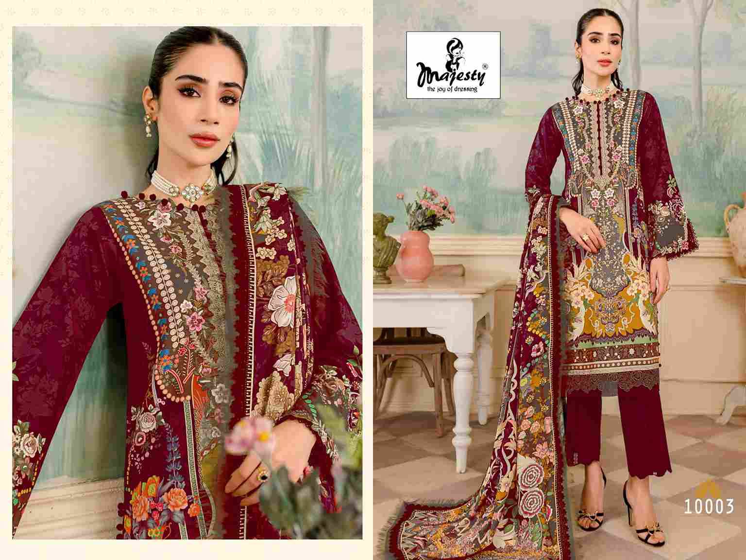 Bliss Linen By Majesty 10001 To 10006 Series Beautiful Pakistani Suits Colorful Stylish Fancy Casual Wear & Ethnic Wear Pure Cambric Cotton Embroidered Dresses At Wholesale Price