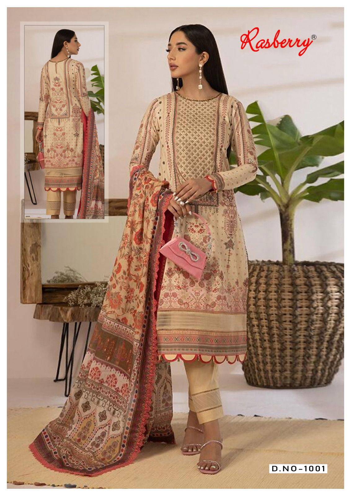Kesar Vol-1 By Rasberry 1001 To 1006 Series Beautiful Festive Suits Colorful Stylish Fancy Casual Wear & Ethnic Wear Cotton Print Dresses At Wholesale Price