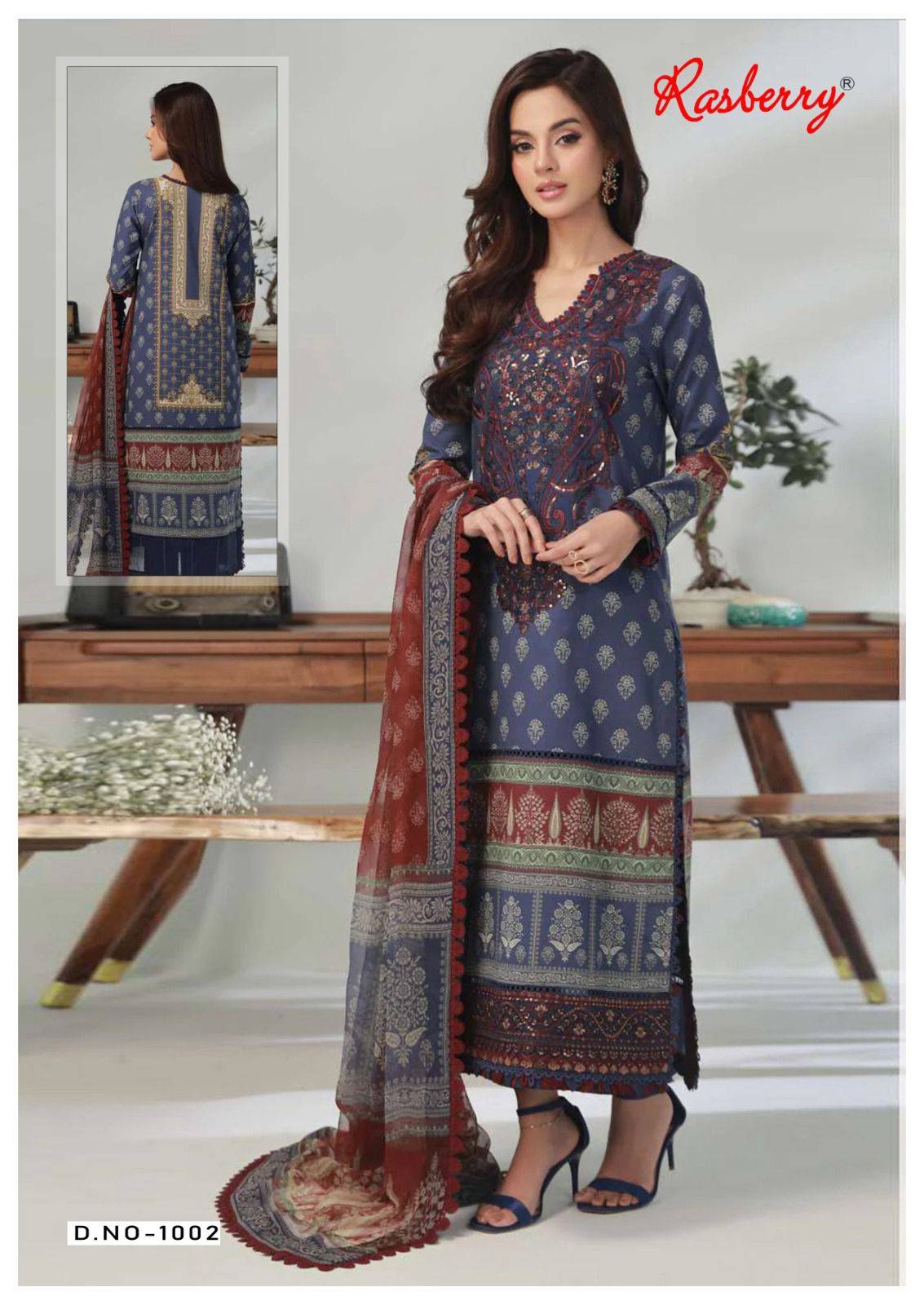 Kesar Vol-1 By Rasberry 1001 To 1006 Series Beautiful Festive Suits Colorful Stylish Fancy Casual Wear & Ethnic Wear Cotton Print Dresses At Wholesale Price