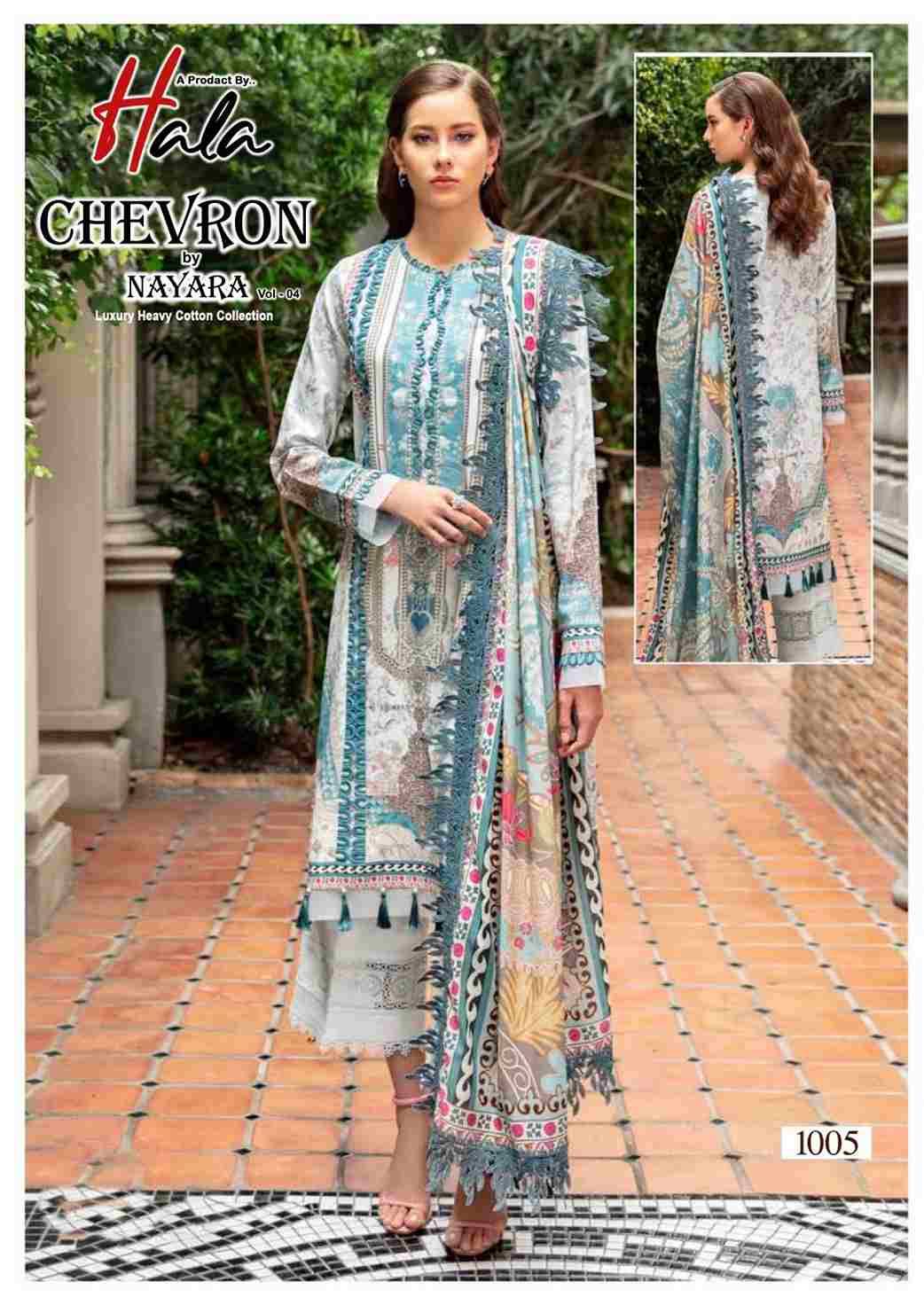 Chevron Vol-4 By Hala 1001 To 1006 Series Beautiful Festive Suits Colorful Stylish Fancy Casual Wear & Ethnic Wear Cotton Print Dresses At Wholesale Price