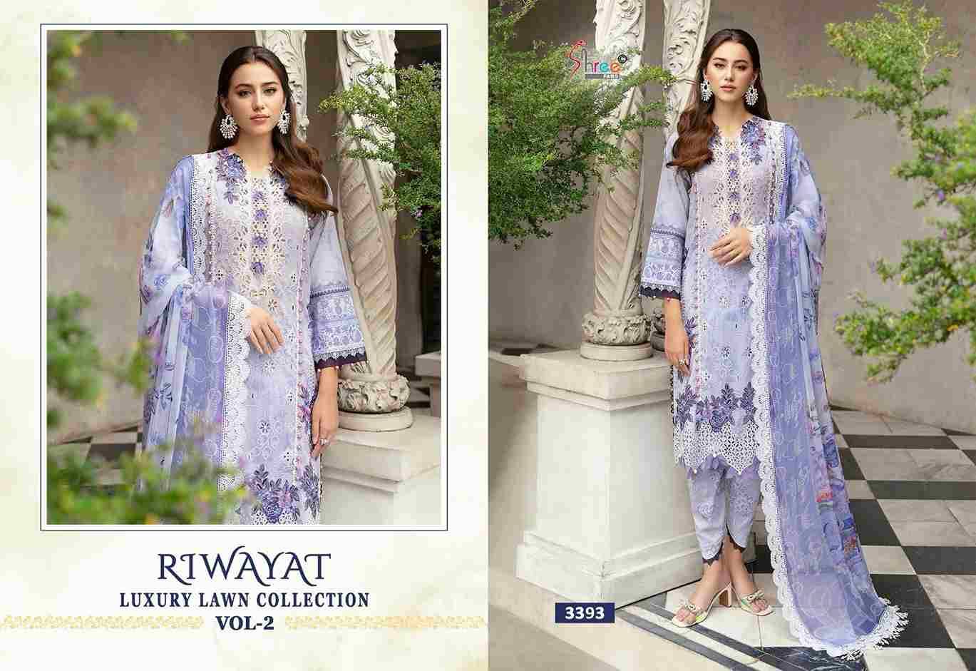 Riwayat Luxury Lawn Collection Vol-2 By Shree Fabs 3390 To 3396 Series Designer Pakistani Suits Beautiful Fancy Stylish Colorful Party Wear & Occasional Wear Pure Lawn Cotton Dresses At Wholesale Price