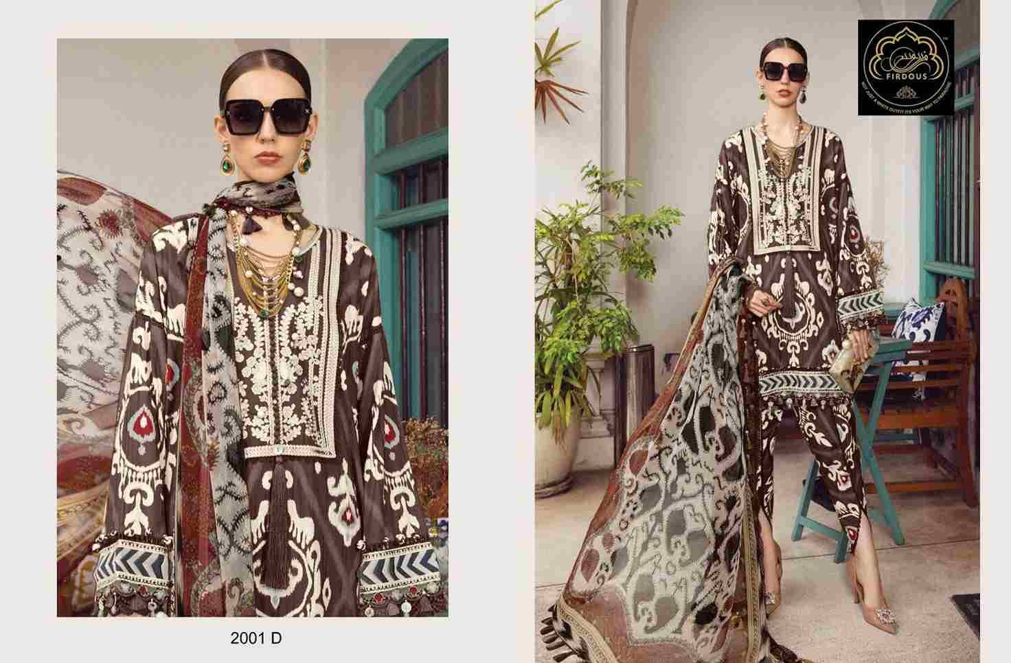 Mprint Vol-2 By Firdous 2001-A To 2001-D Series Beautiful Pakistani Suits Colorful Stylish Fancy Casual Wear & Ethnic Wear Pure Cotton With Embroidered Dresses At Wholesale Price