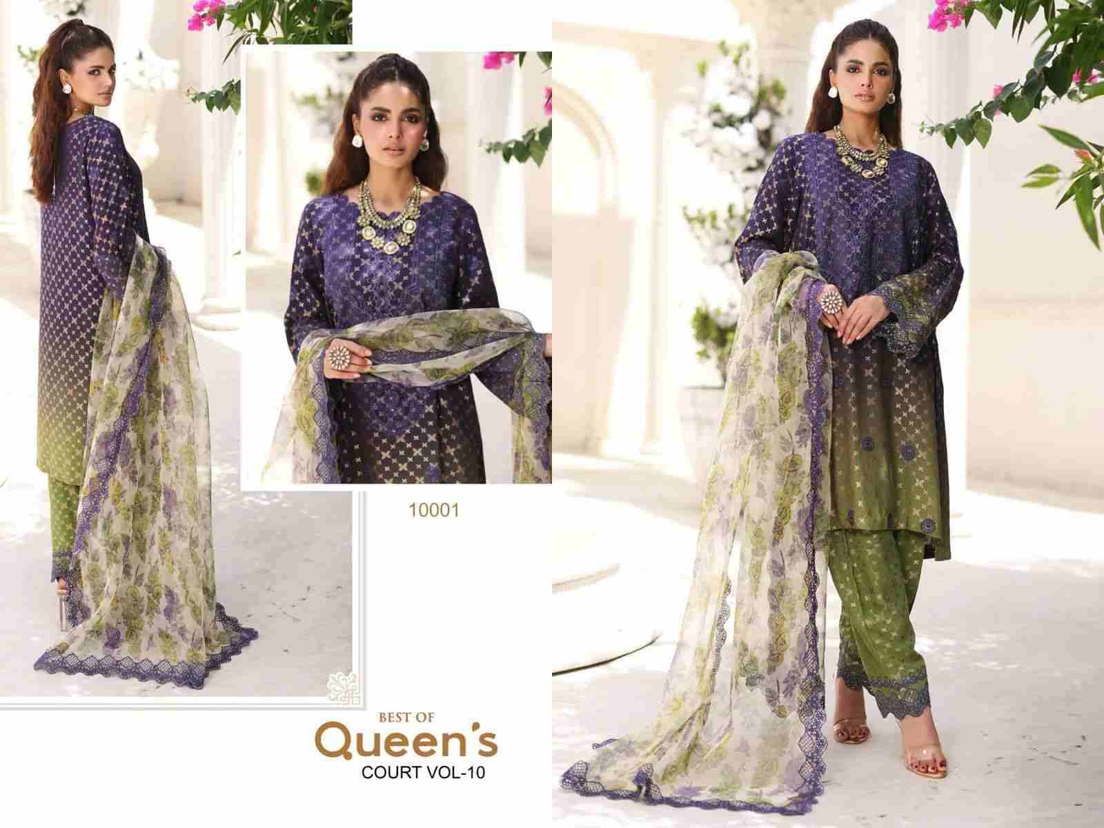 Best Of Queens Court Vol-10 By Hazzel 10001 To 10004 Series Designer Festive Pakistani Suits Collection Beautiful Stylish Fancy Colorful Party Wear & Occasional Wear Heavy Cotton Print With Patch Work Dresses At Wholesale Price