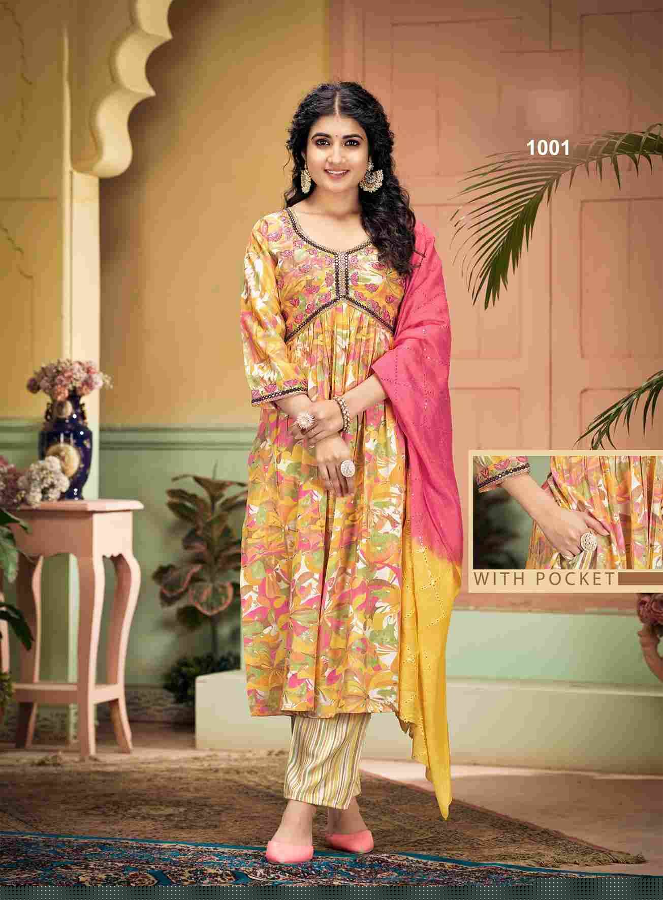 Saachi Vol-1 By Tanish Fashion 1001 To 1008 Series Beautiful Festive Suits Colorful Stylish Fancy Casual Wear & Ethnic Wear Pure Rayon Print Dresses At Wholesale Price