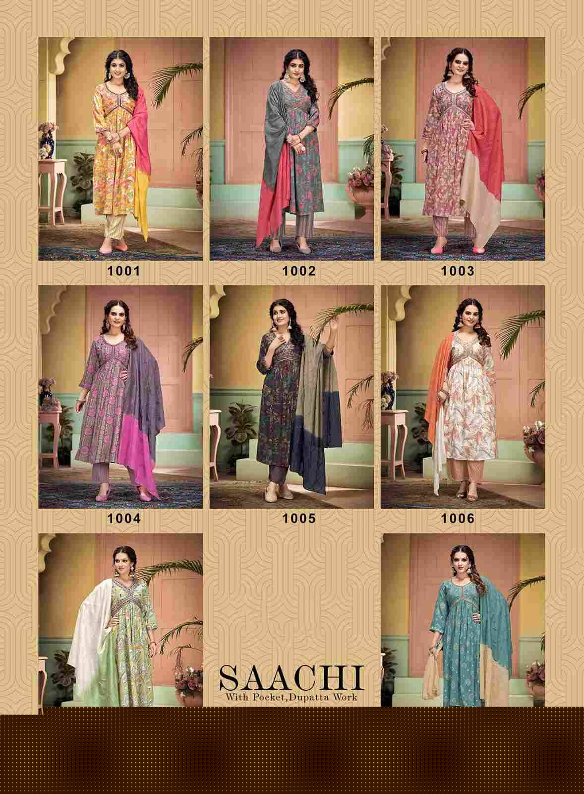 Saachi Vol-1 By Tanish Fashion 1001 To 1008 Series Beautiful Festive Suits Colorful Stylish Fancy Casual Wear & Ethnic Wear Pure Rayon Print Dresses At Wholesale Price