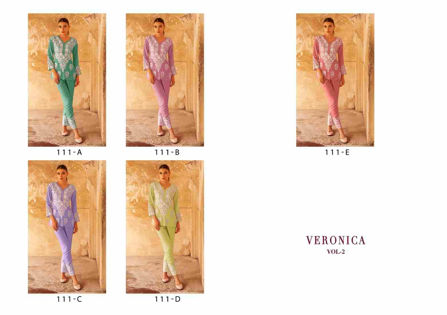 Veronica Vol-2 By Vamika 111-a to 111-e Series Designer Stylish Fancy Colorful Beautiful Casual Wear & Ethnic Wear Heavy Rayon Kurtis At Wholesale Price