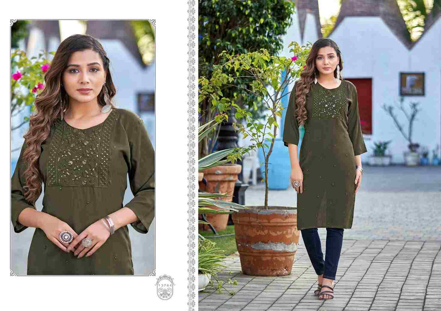 Priya By Kalaroop 13762 To 13769 Series Designer Stylish Fancy Colorful Beautiful Party Wear & Ethnic Wear Collection Heavy Rayon Embroidered Kurtis At Wholesale Price