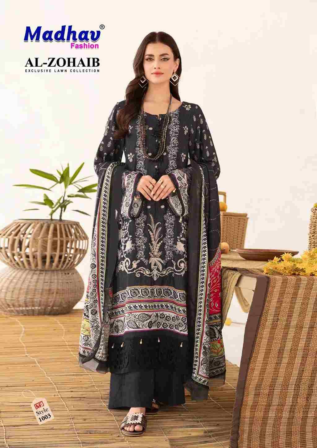 Al-Zohaib Vol-1 By Madhav Fashion 1001 To 1006 Series Beautiful Festive Suits Colorful Stylish Fancy Casual Wear & Ethnic Wear Pure Lawn Cotton Embroidered Dresses At Wholesale Price