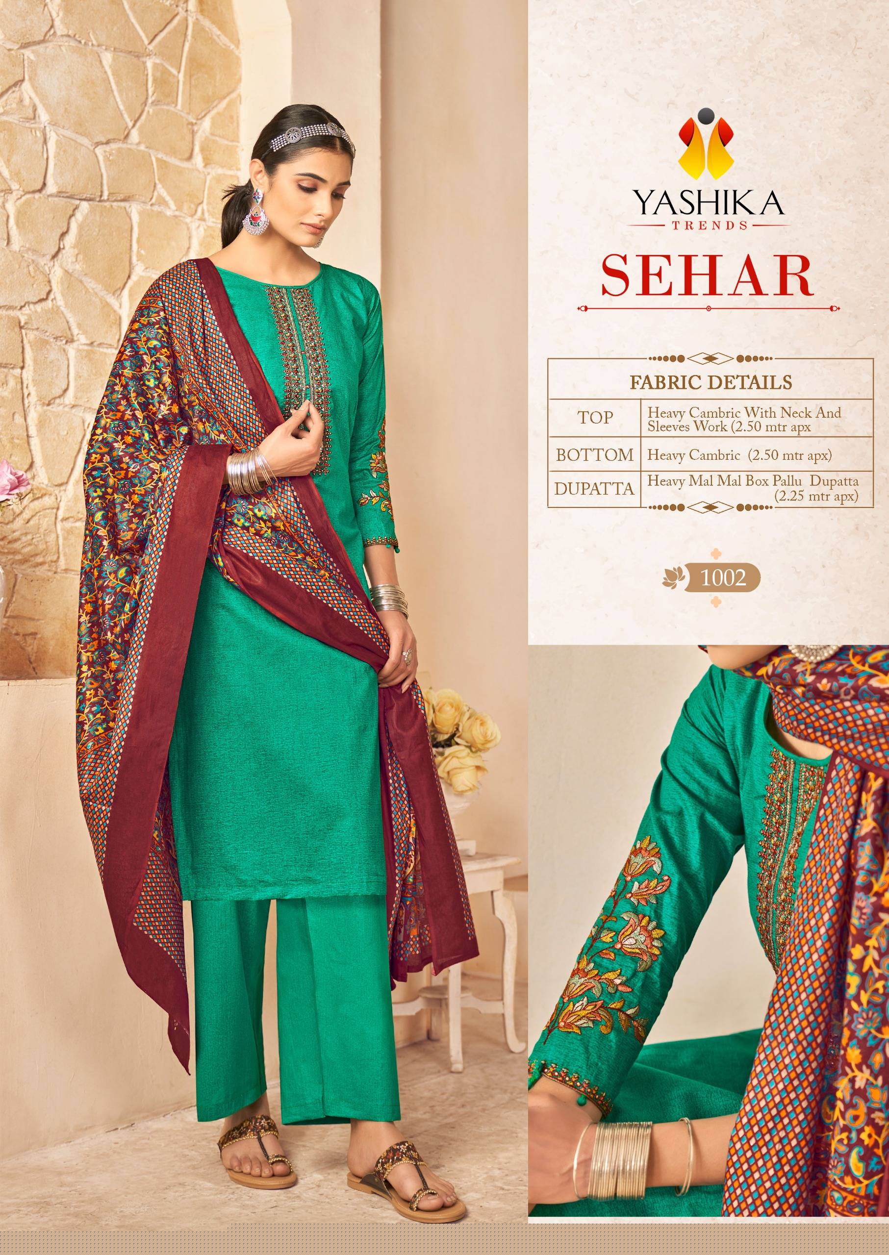 Sehar By Yashika Trends 1001 To 1008 Series Beautiful Stylish Suits Fancy Colorful Casual Wear & Ethnic Wear & Ready To Wear Heavy Cotton Dresses At Wholesale Price