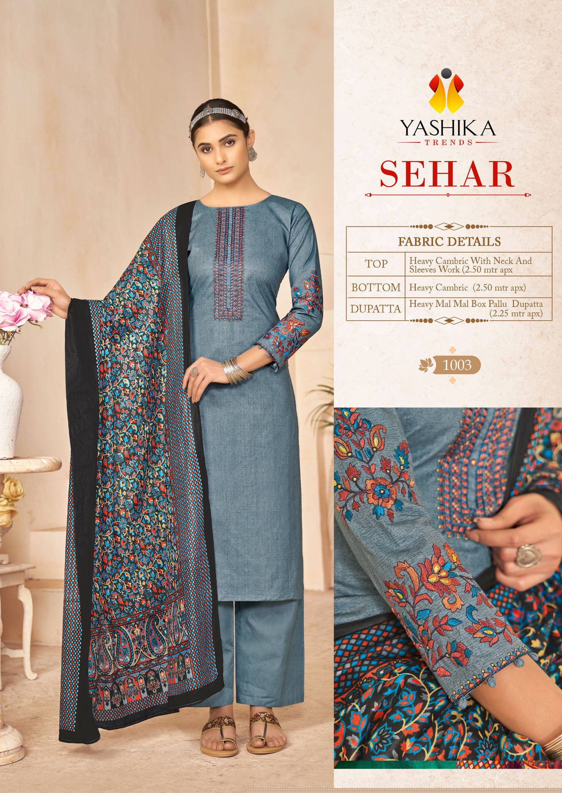 Sehar By Yashika Trends 1001 To 1008 Series Beautiful Stylish Suits Fancy Colorful Casual Wear & Ethnic Wear & Ready To Wear Heavy Cotton Dresses At Wholesale Price