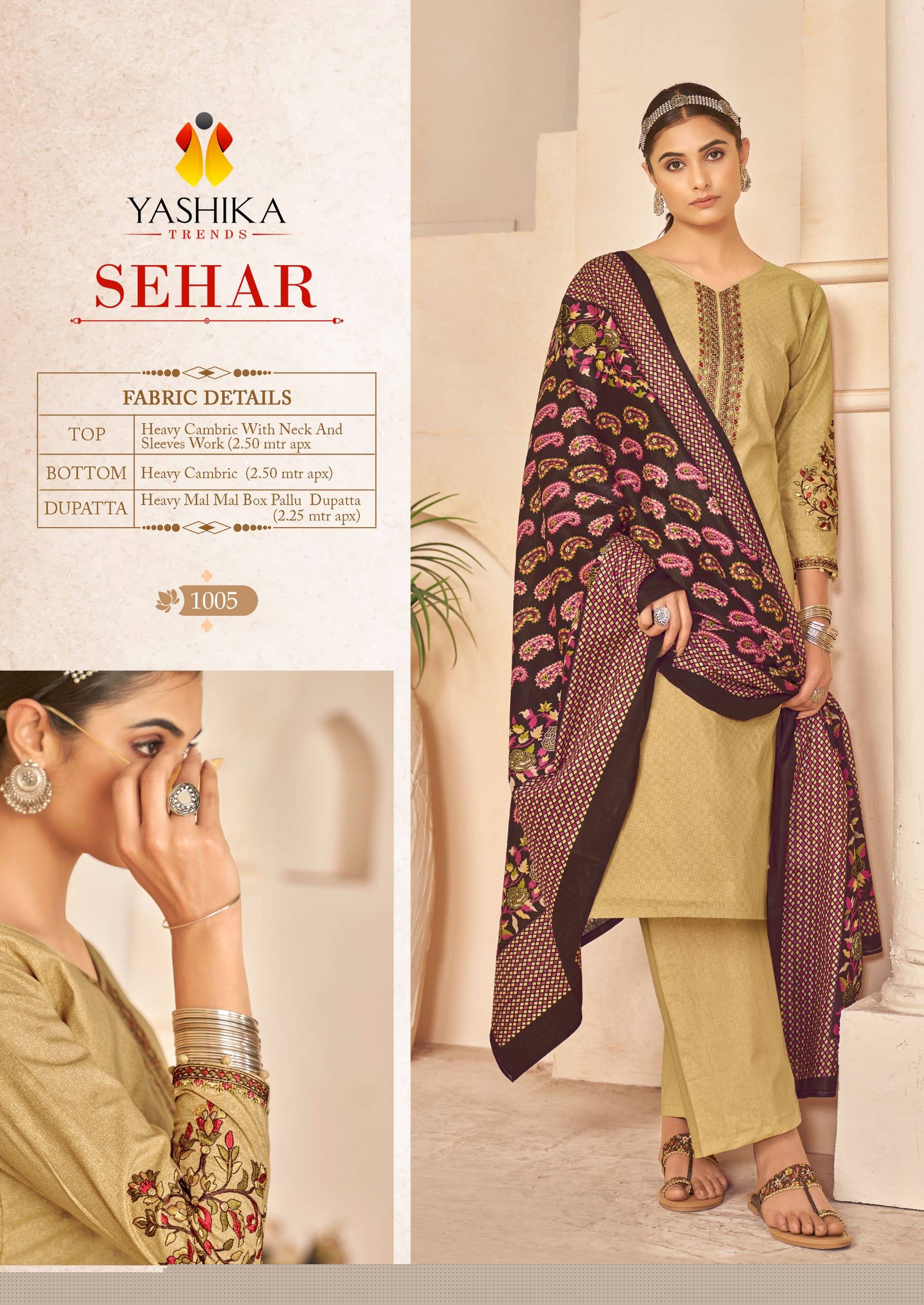 Sehar By Yashika Trends 1001 To 1008 Series Beautiful Stylish Suits Fancy Colorful Casual Wear & Ethnic Wear & Ready To Wear Heavy Cotton Dresses At Wholesale Price