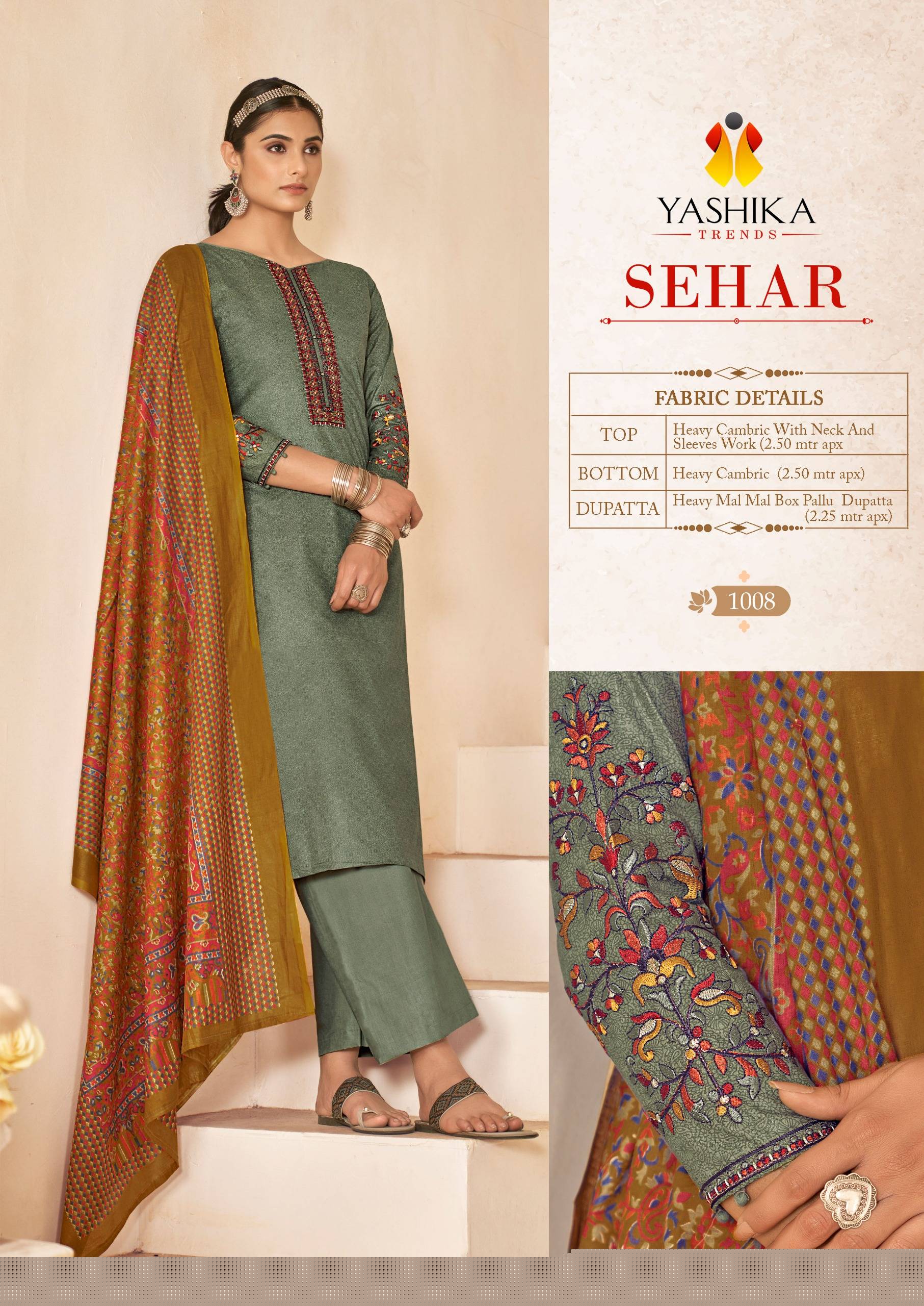 Sehar By Yashika Trends 1001 To 1008 Series Beautiful Stylish Suits Fancy Colorful Casual Wear & Ethnic Wear & Ready To Wear Heavy Cotton Dresses At Wholesale Price