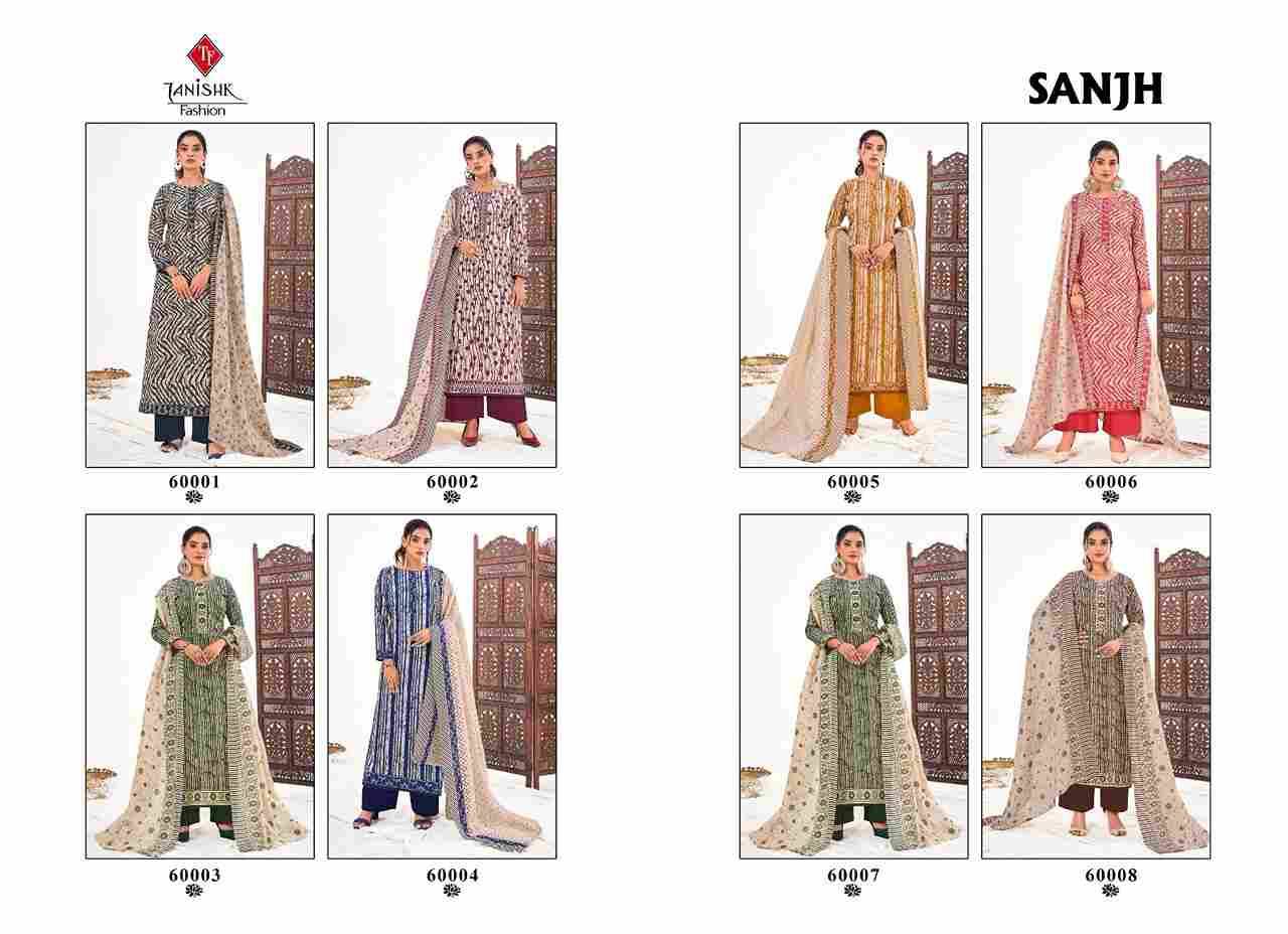 Sanjh By Tanishk Fashion 60001 To 60008 Series Beautiful Festive Suits Colorful Stylish Fancy Casual Wear & Ethnic Wear Pure Cotton Print Dresses At Wholesale Price