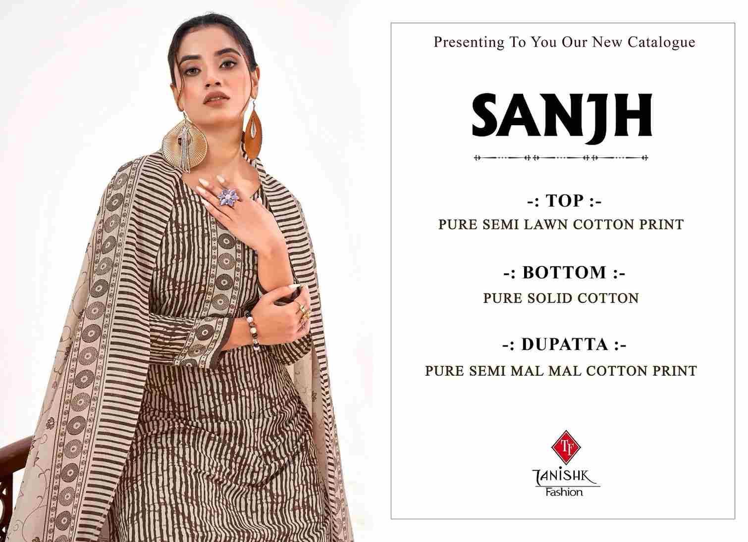 Sanjh By Tanishk Fashion 60001 To 60008 Series Beautiful Festive Suits Colorful Stylish Fancy Casual Wear & Ethnic Wear Pure Cotton Print Dresses At Wholesale Price