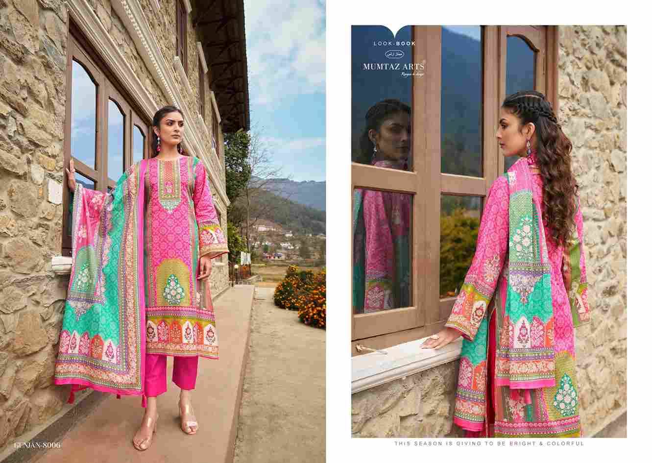Gunjan By Mumtaz Arts 8001 To 8006 Series Beautiful Festive Suits Colorful Stylish Fancy Casual Wear & Ethnic Wear Pure Lawn Cotton With Embroidered Dresses At Wholesale Price