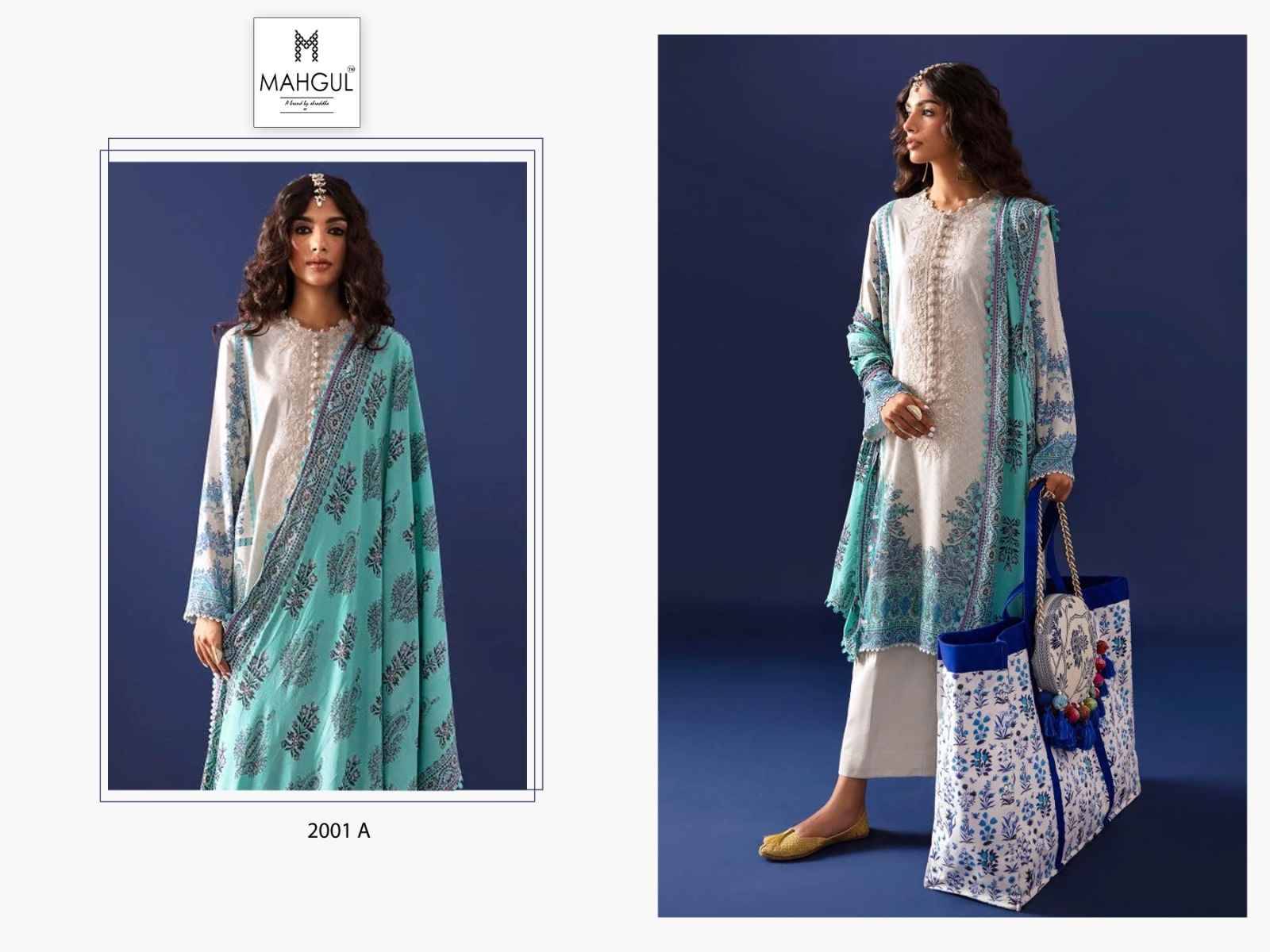 Bin Saeed Vol-2 By Mahgul 2001-A To 2001-D Series Designer Pakistani Suits Beautiful Fancy Stylish Colorful Party Wear & Occasional Wear Pure Lawn Cotton With Embroidery Dresses At Wholesale Price